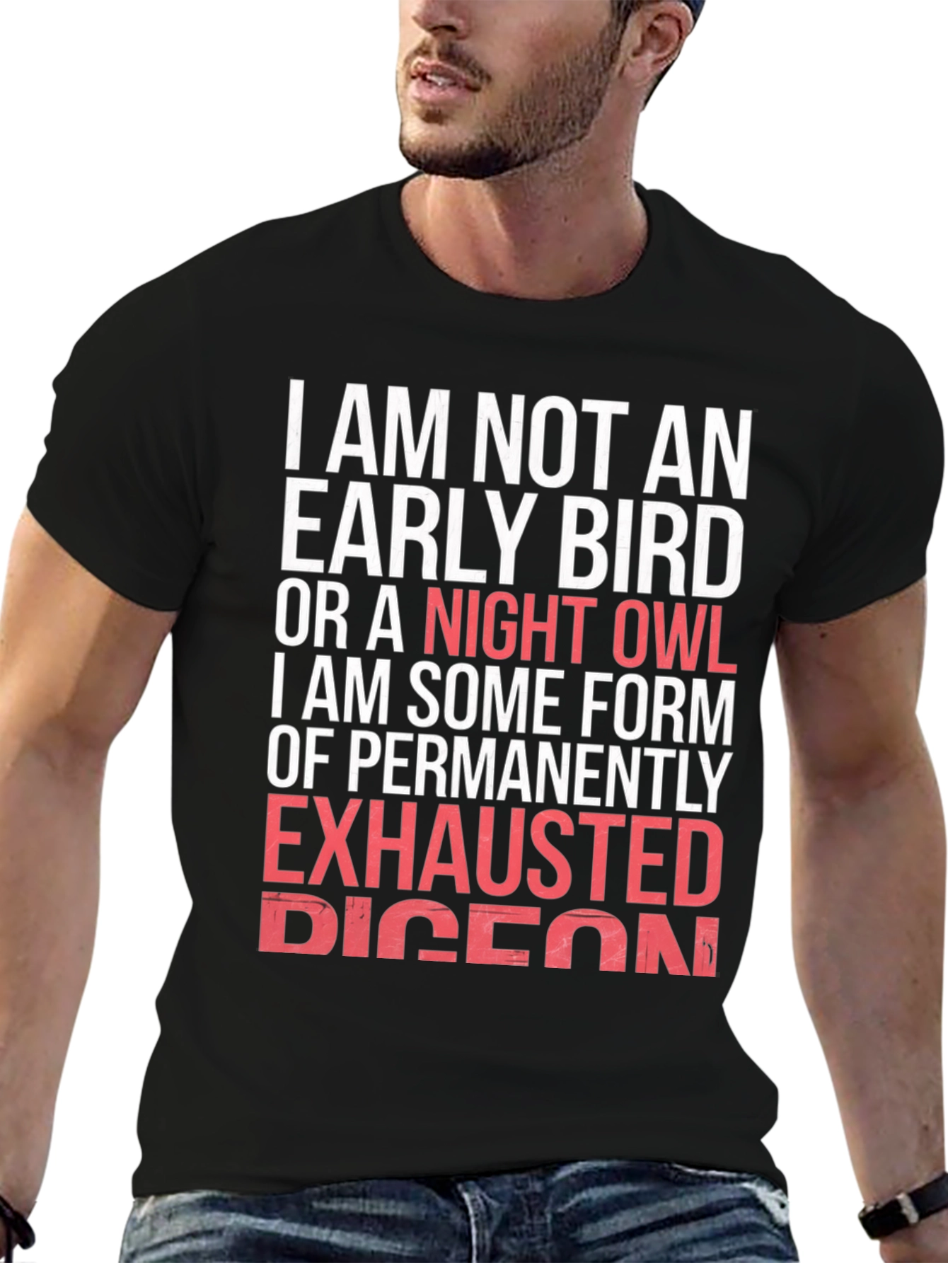 Funny Exhausted Pigeon Graphic T-Shirt