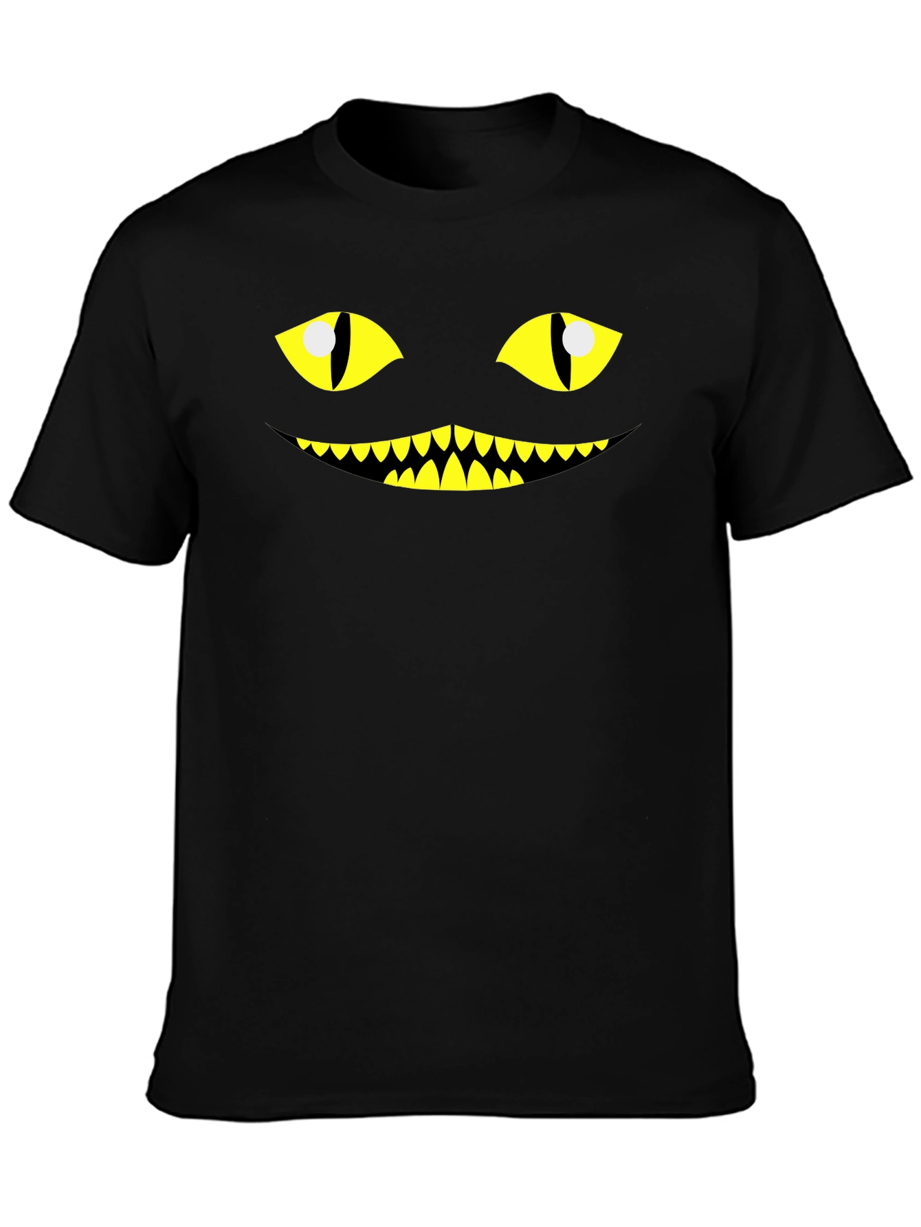 Mens Creepy Cat Face Graphic Tee - Halloween T-Shirt