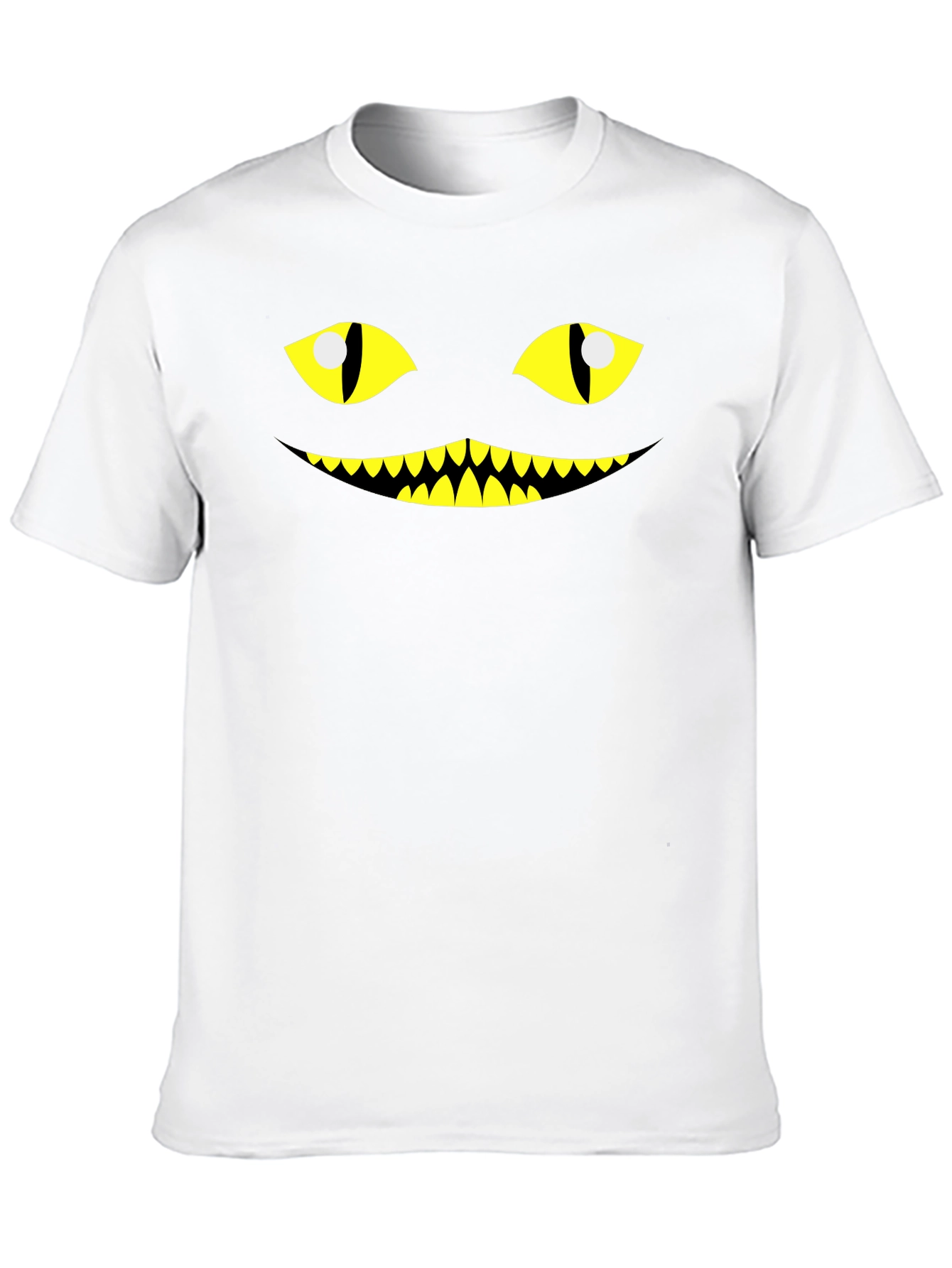 Mens Creepy Cat Face Graphic Tee - Halloween T-Shirt