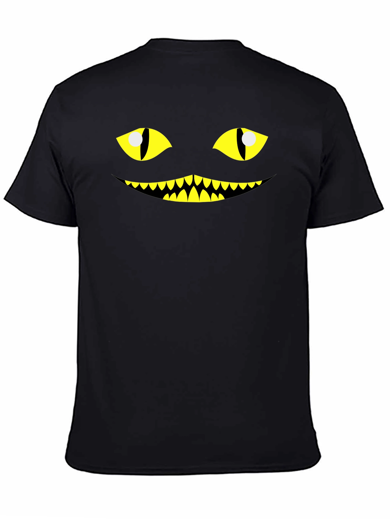 Mens Creepy Cat Face Graphic Tee - Halloween T-Shirt