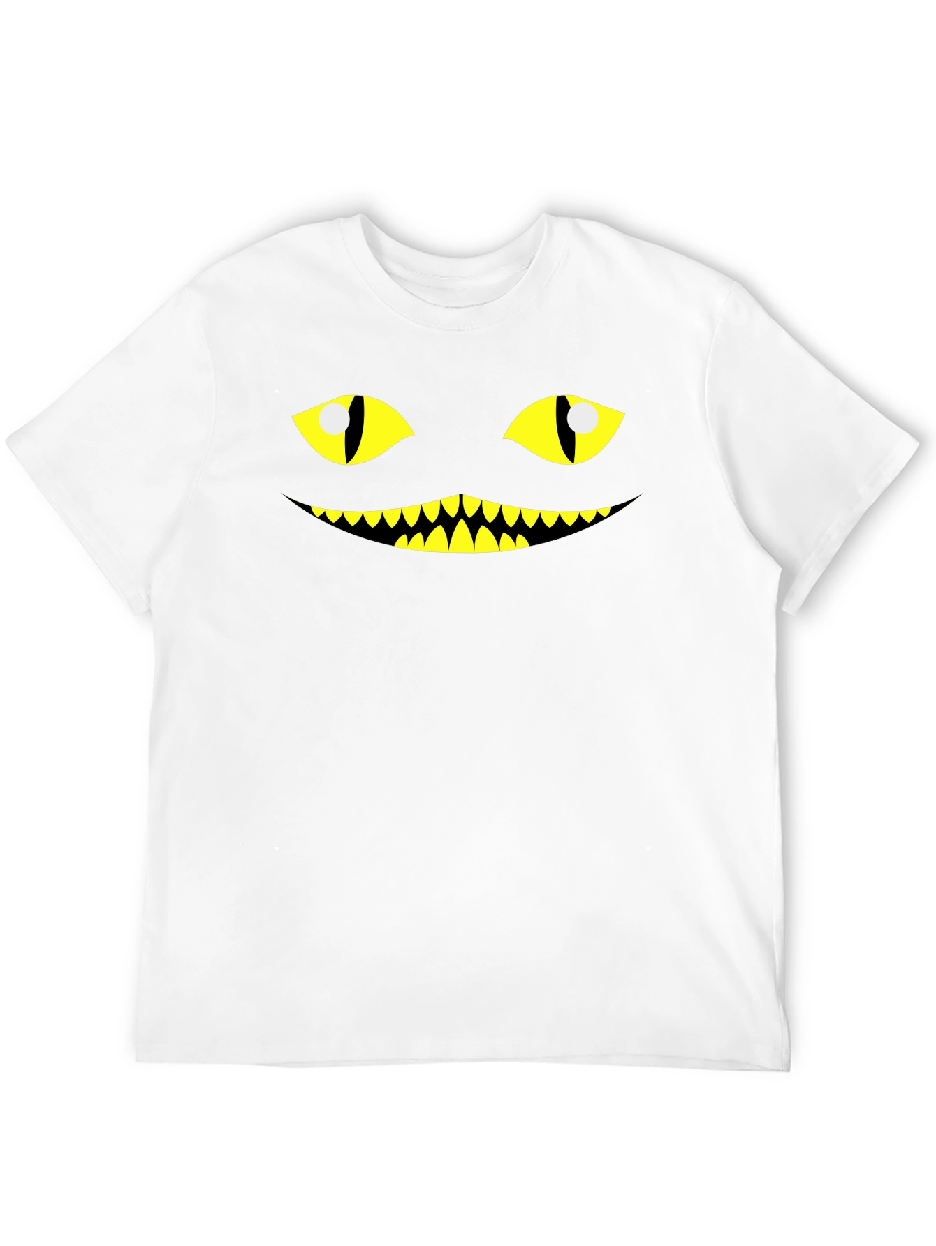 Mens Creepy Cat Face Graphic Tee - Halloween T-Shirt