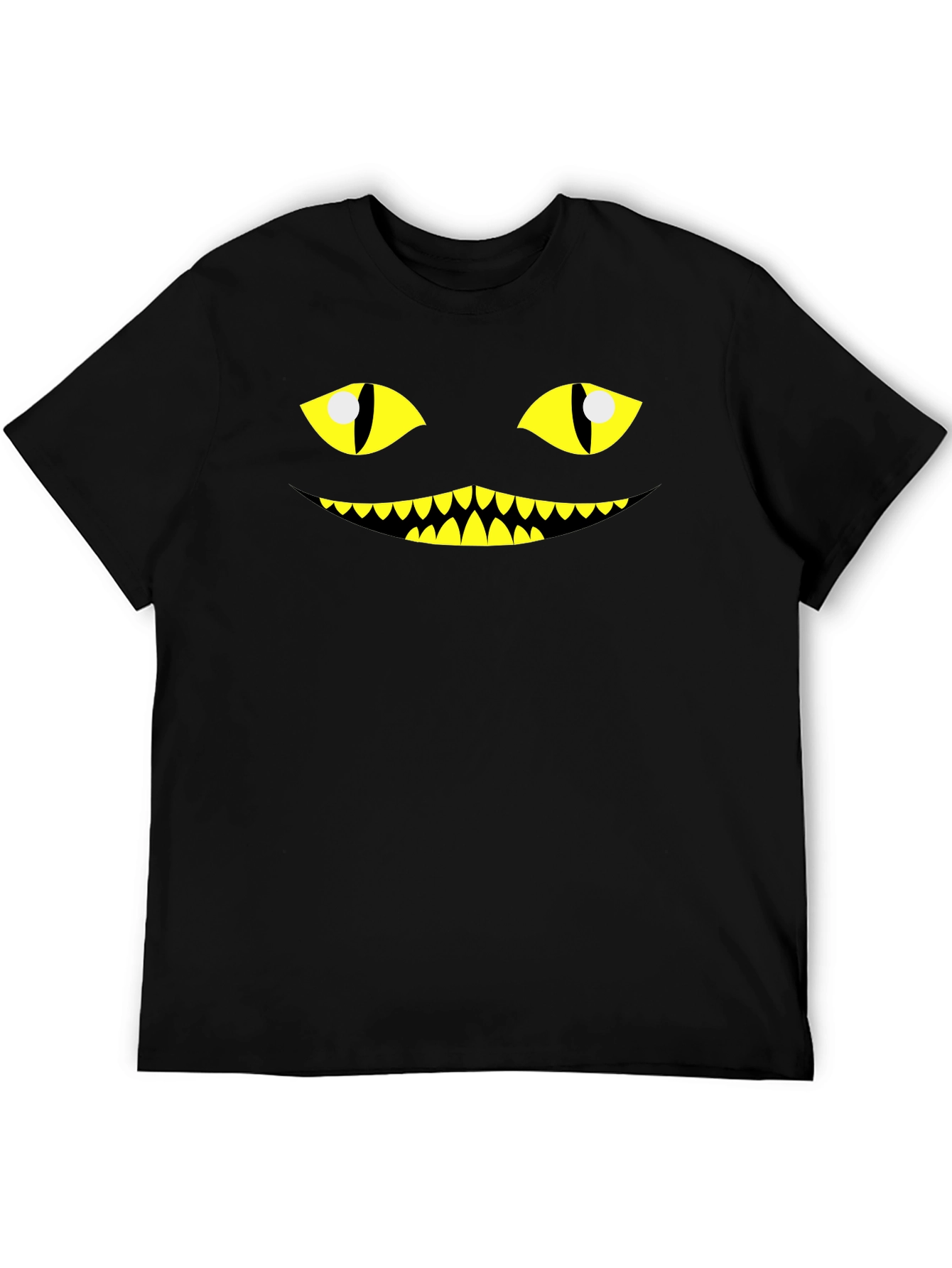 Mens Creepy Cat Face Graphic Tee - Halloween T-Shirt