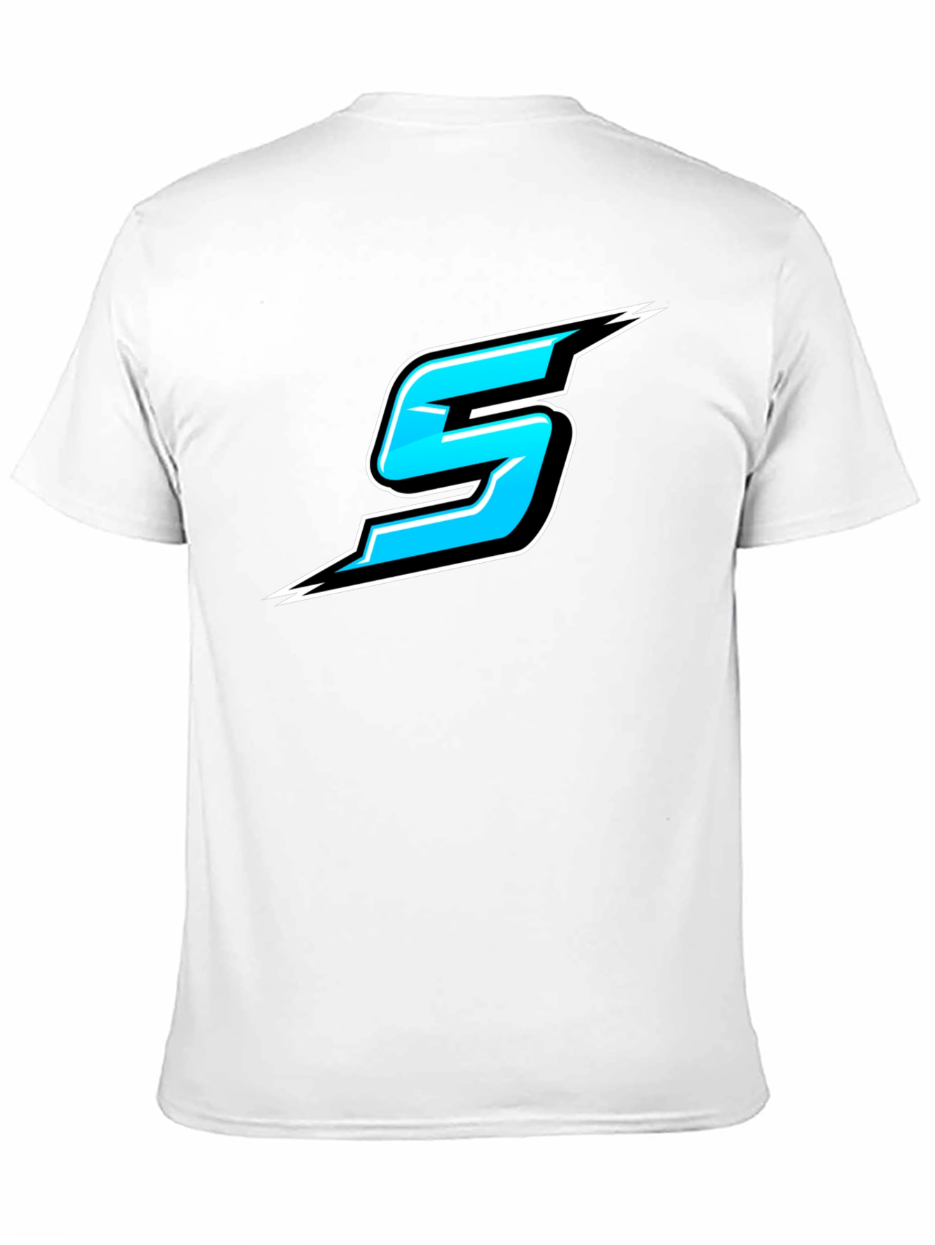 Bold Black T-Shirt with Sporty Blue Number 5