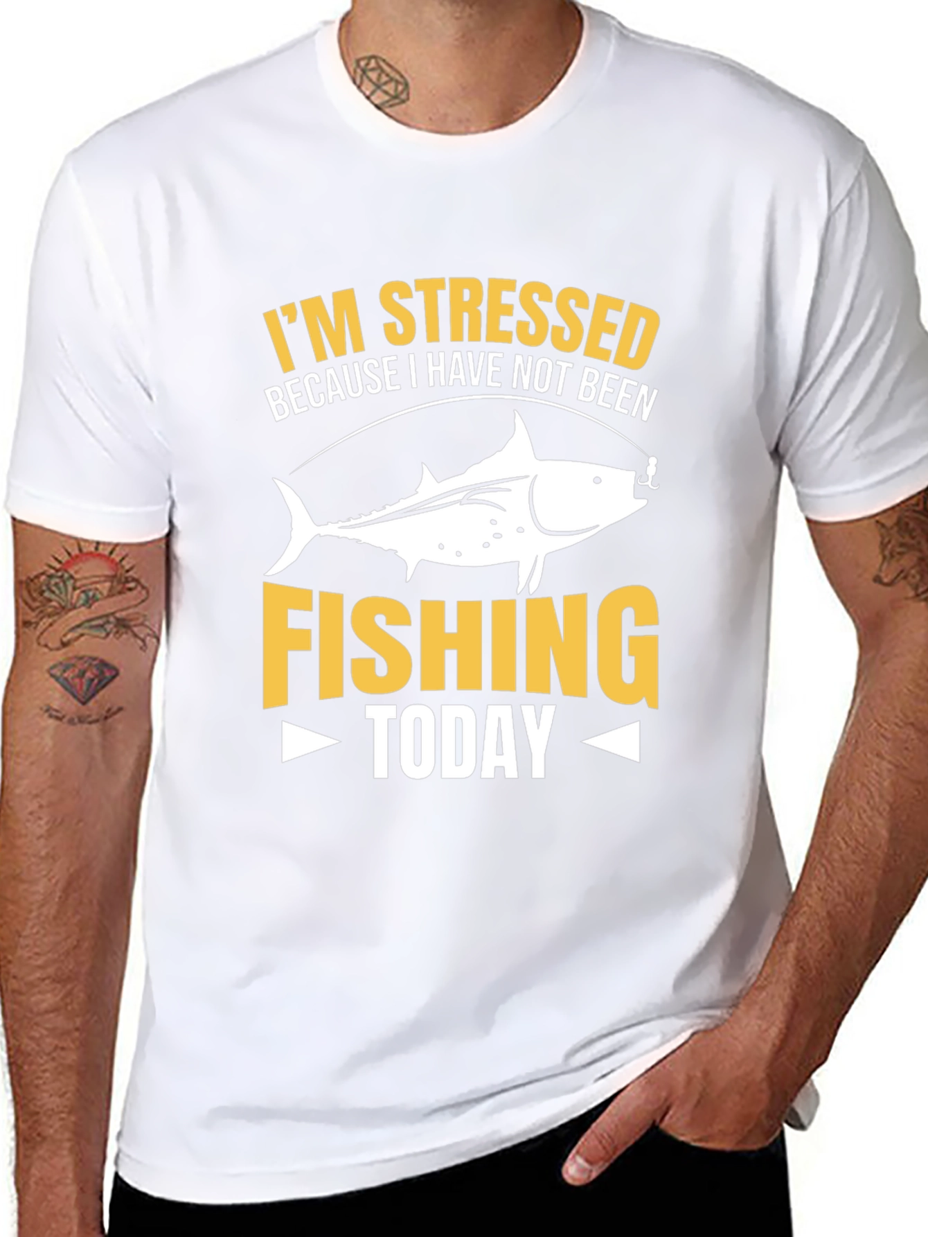Stressed Because Fishing T-Shirt