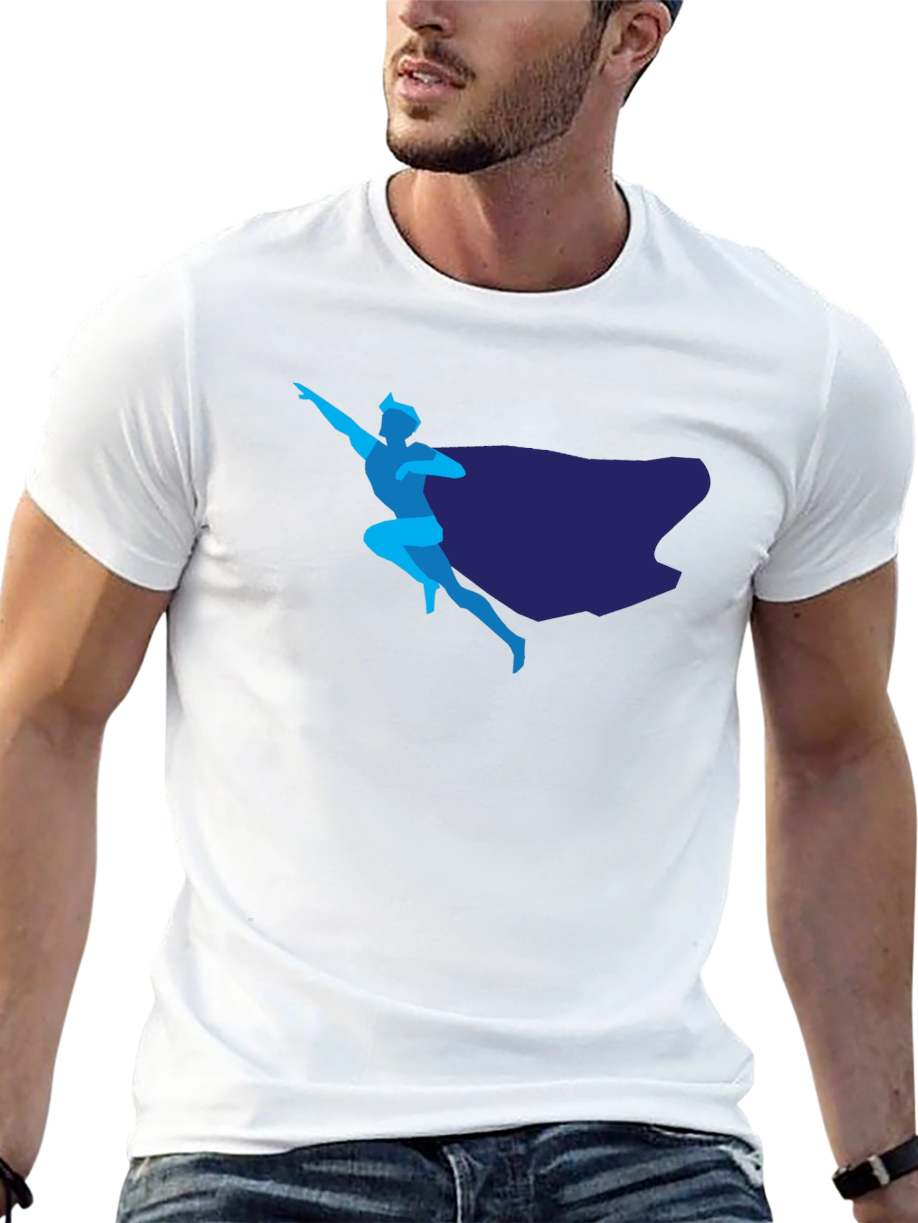 Superhero Graphic T-Shirt - Sleek Design Classic Black Tee
