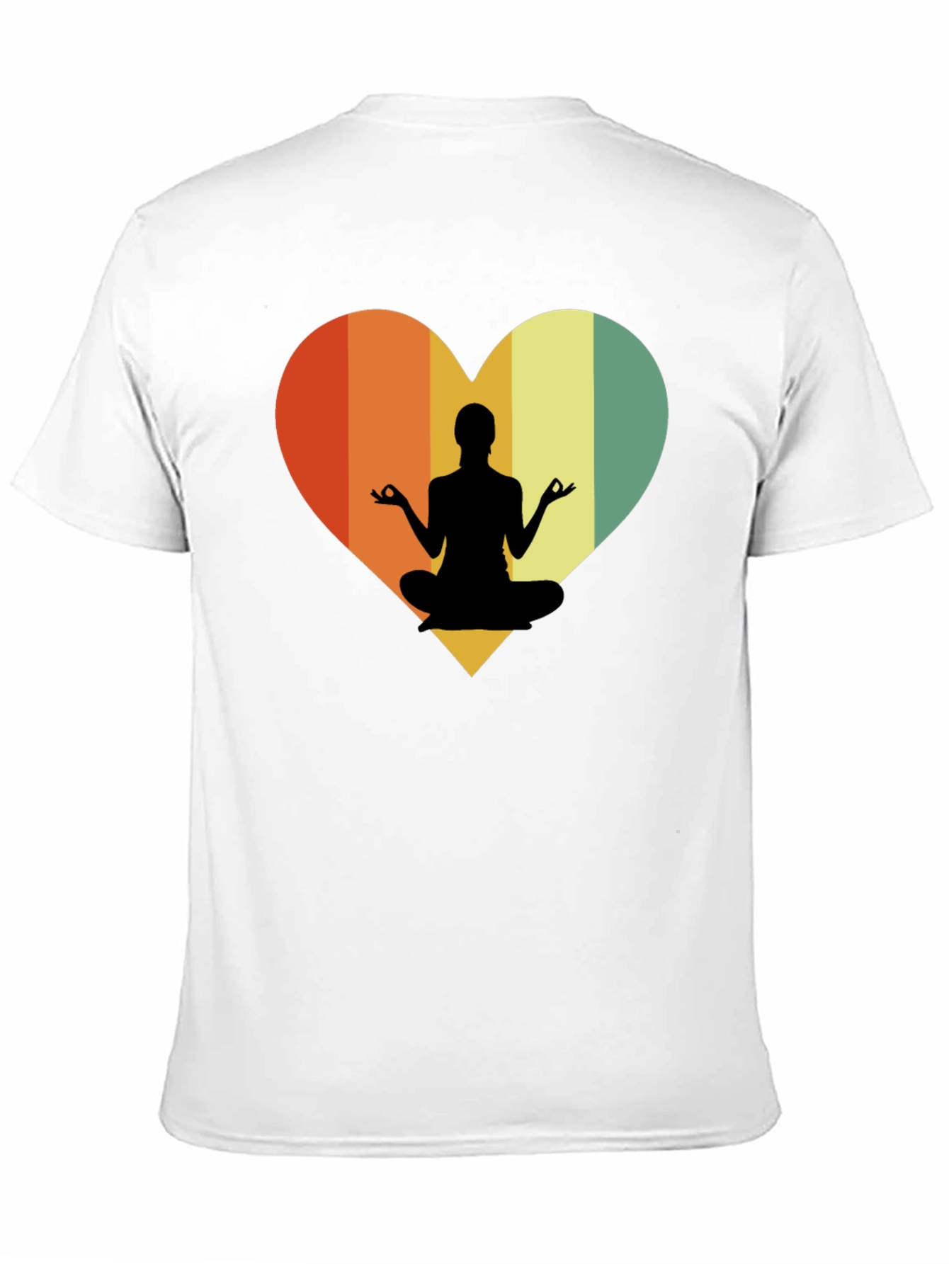 Yoga Heart Graphic Tee - Relaxed Fit Black T-Shirt