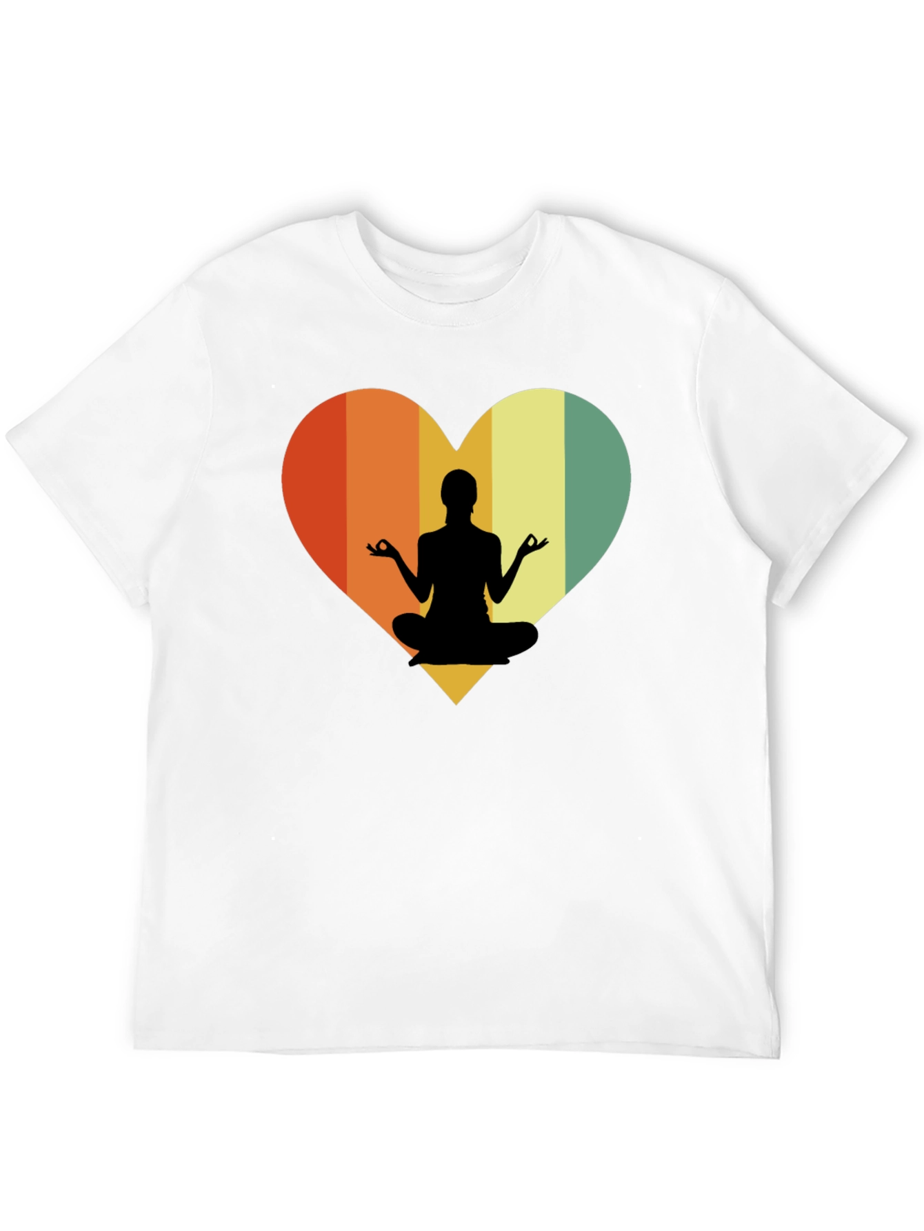 Yoga Heart Graphic Tee - Relaxed Fit Black T-Shirt