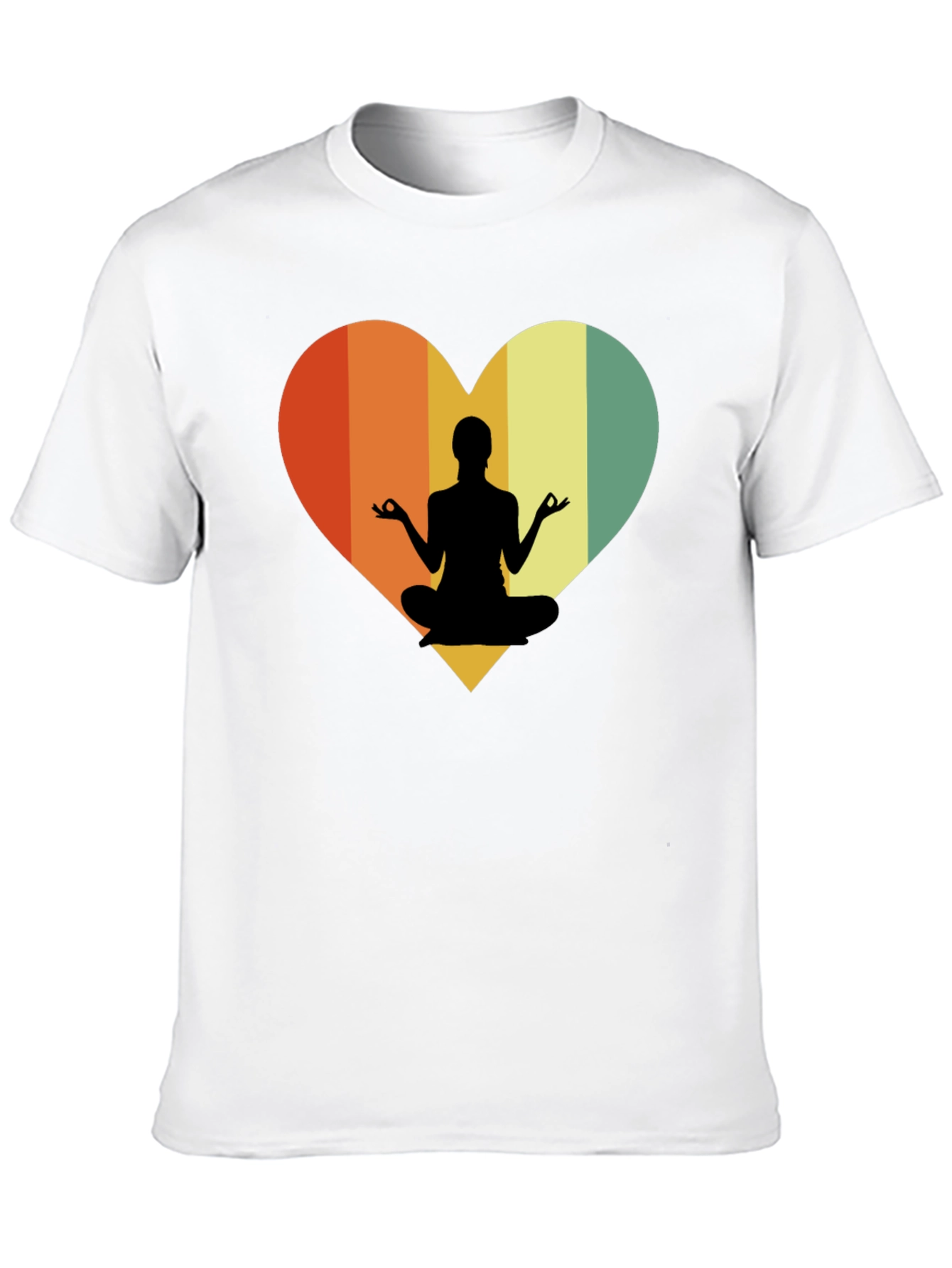 Yoga Heart Graphic Tee - Relaxed Fit Black T-Shirt