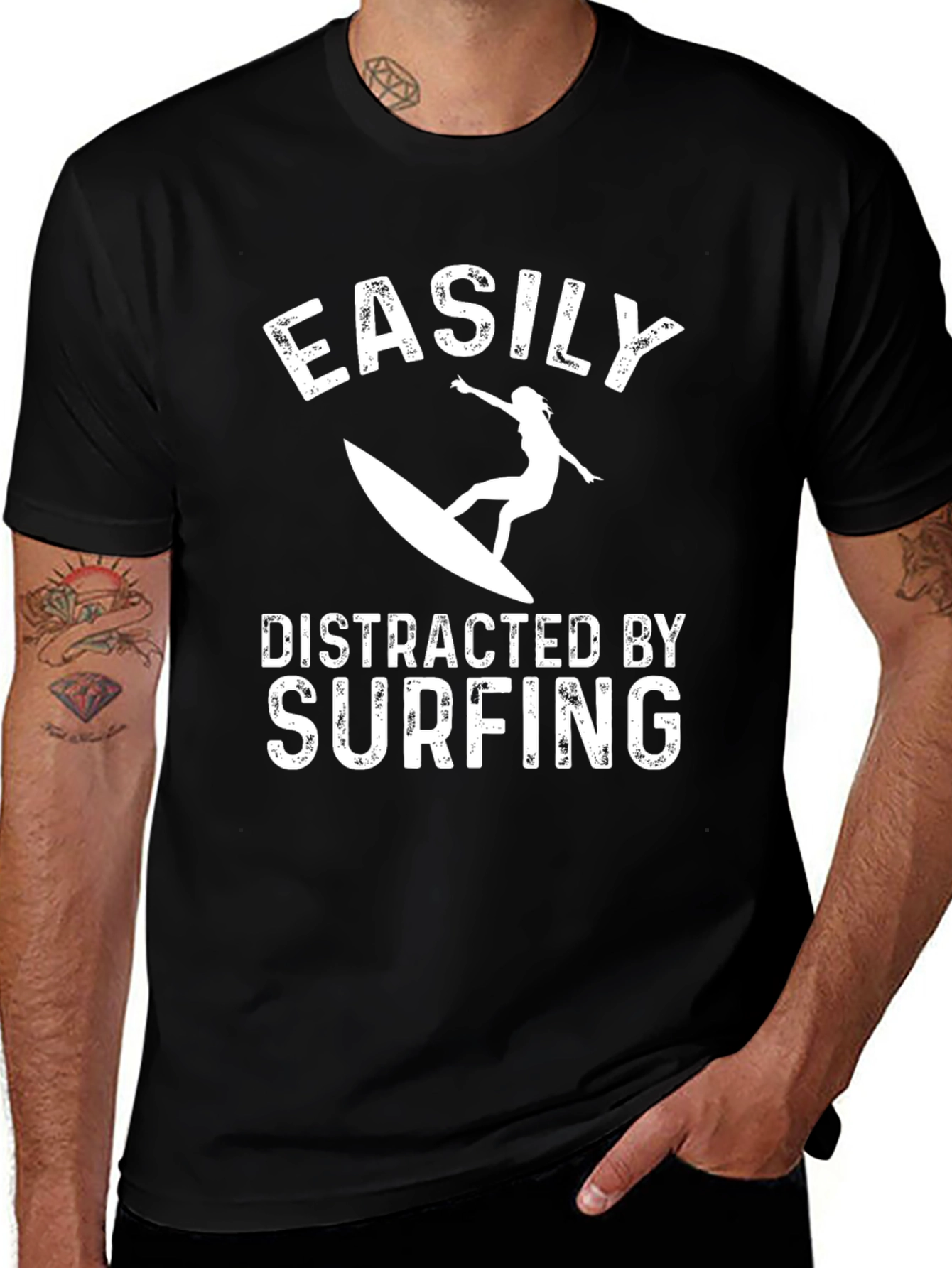 Easily Distracted By Surfing Graphic Tee