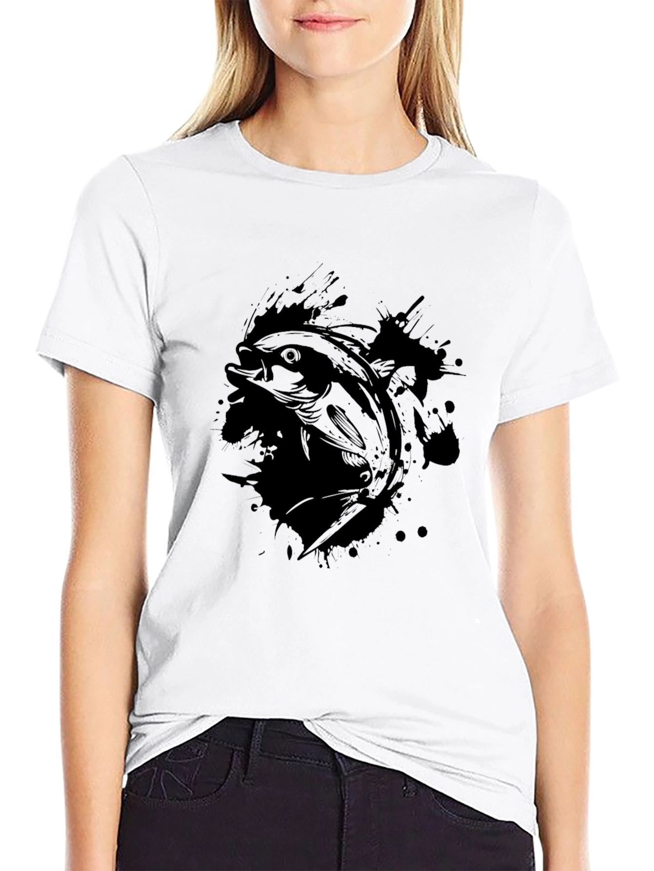 Black Fish Graphic T-Shirt - Stylish Angler Tee