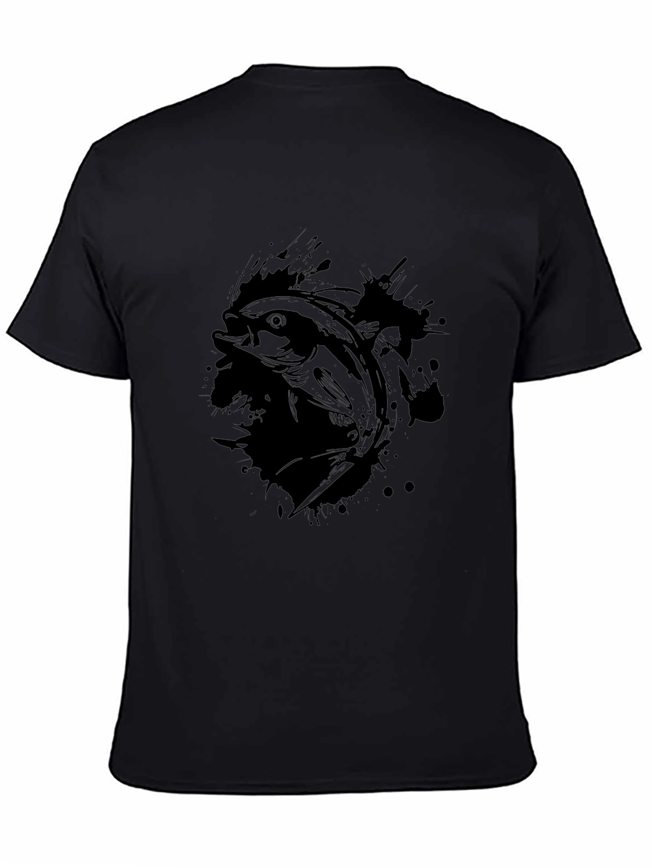 Black Fish Graphic T-Shirt - Stylish Angler Tee