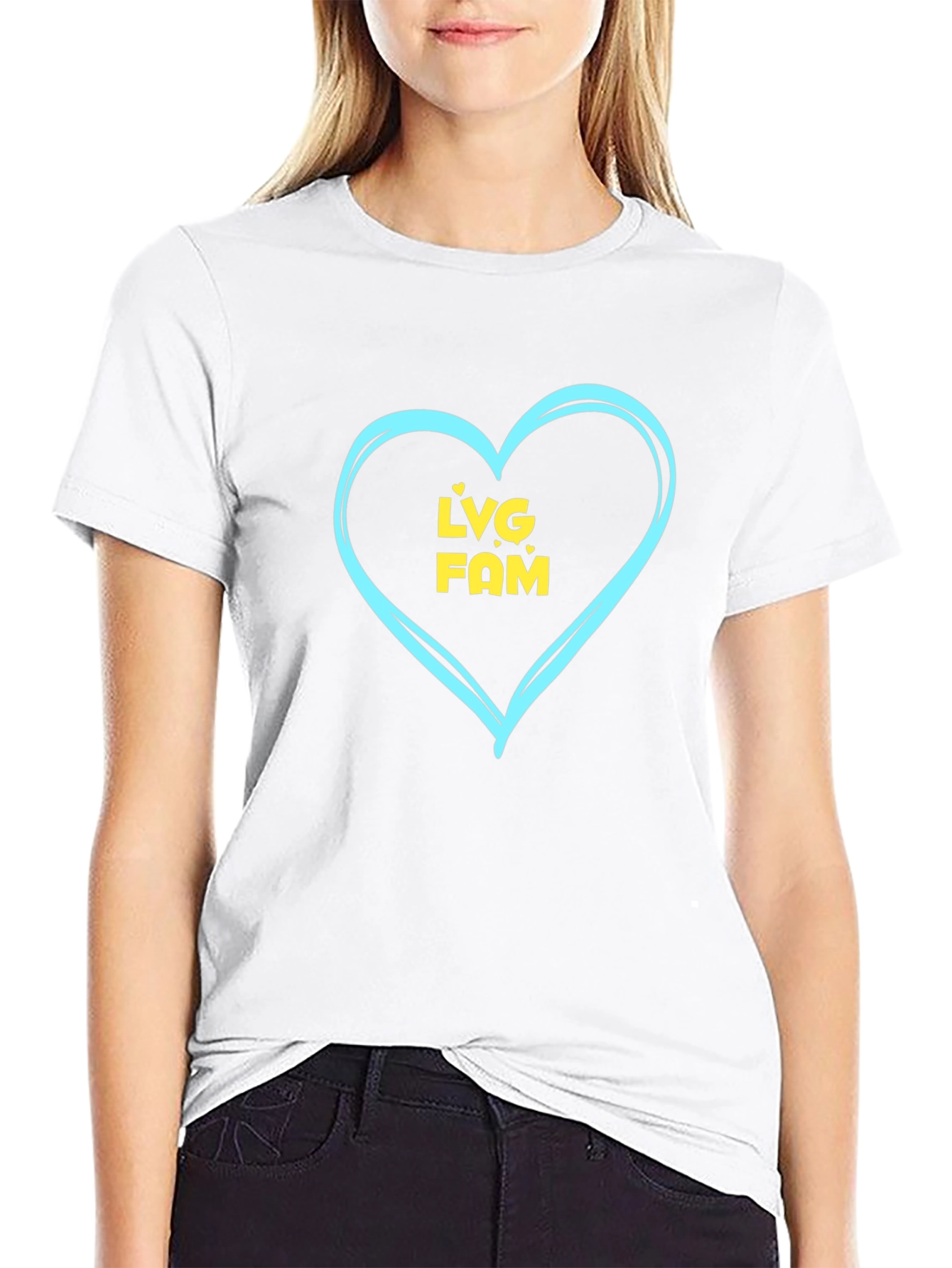 LVG FAM Heart Graphic Tee - Trendy Casual Style