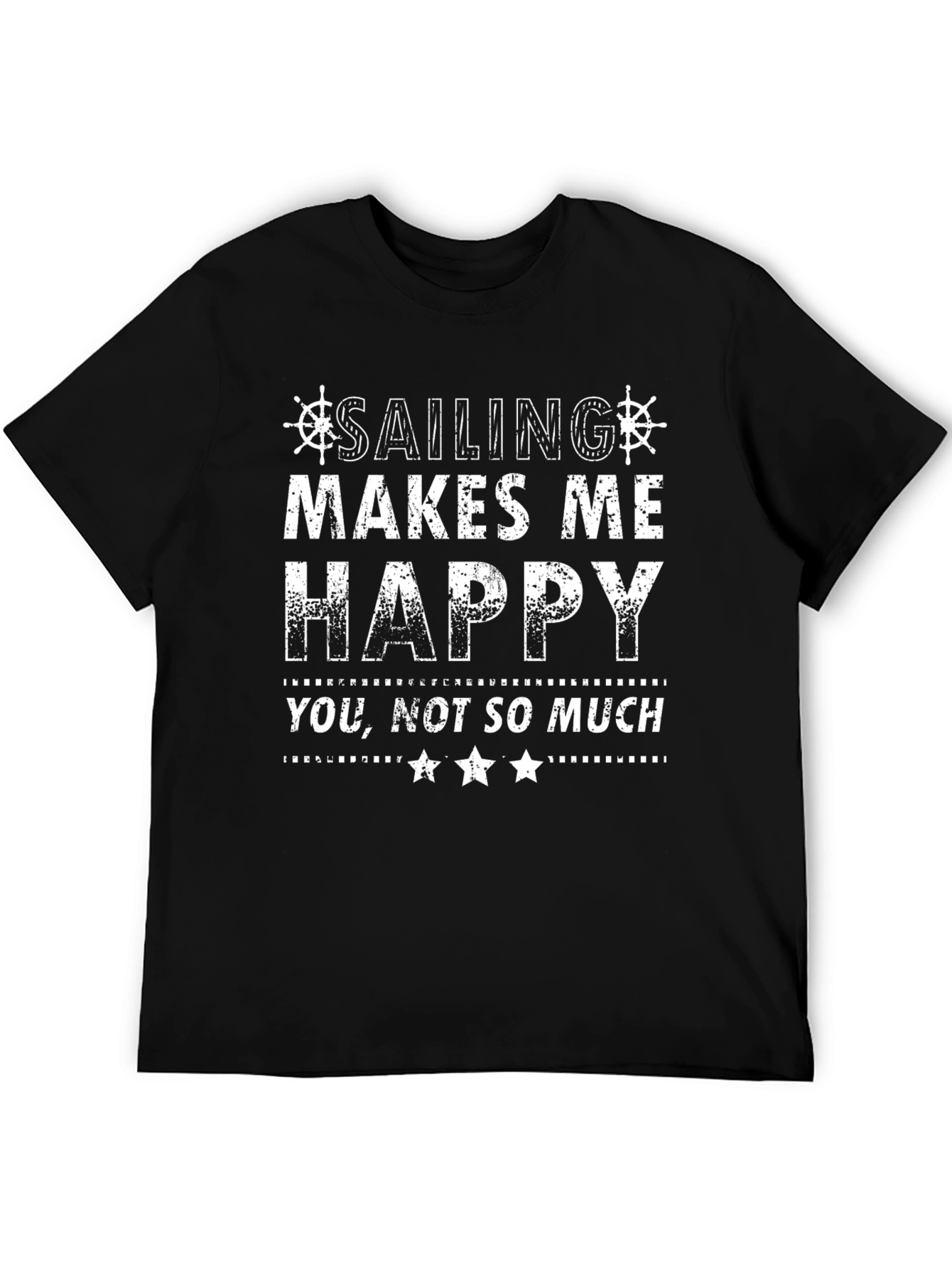 Sailing Makes Me Happy Graphic T-Shirt - Black