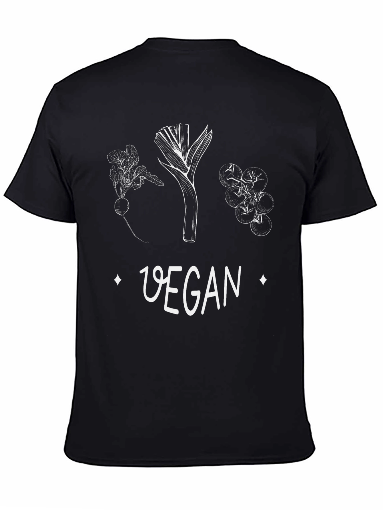 Vegan Graphic Tee - Black Cotton