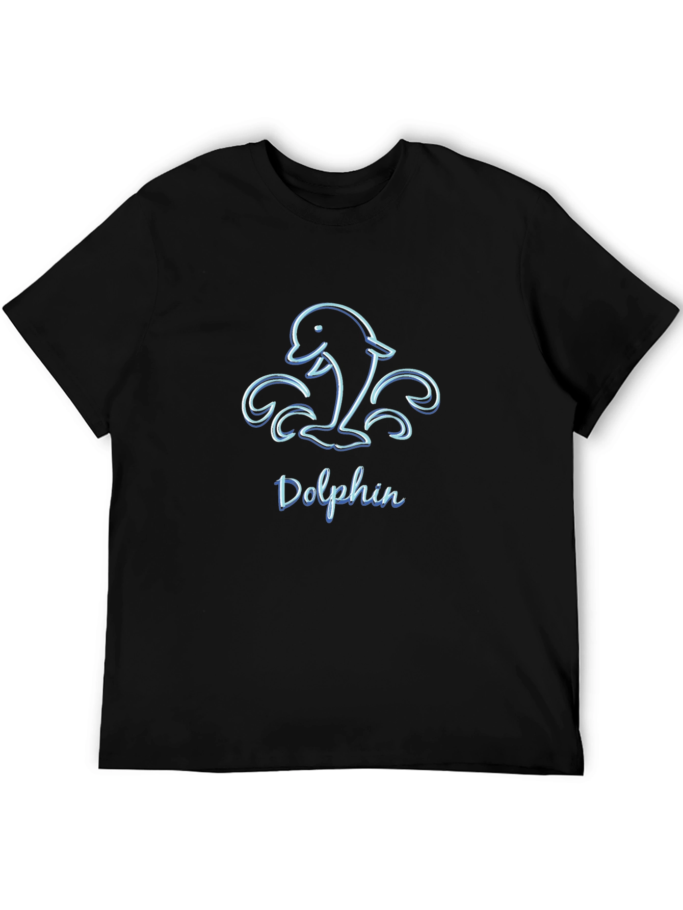 Mens Black Dolphin Graphic T-Shirt
