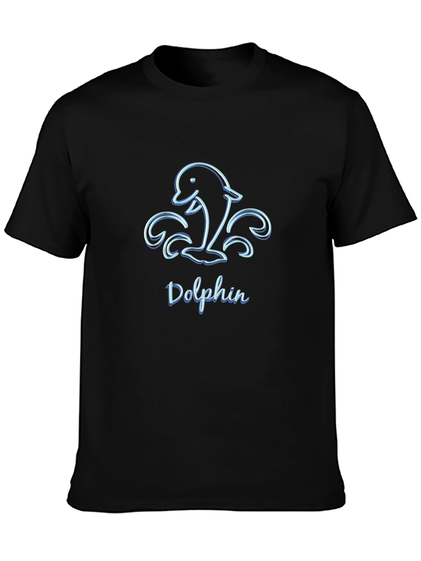 Mens Black Dolphin Graphic T-Shirt