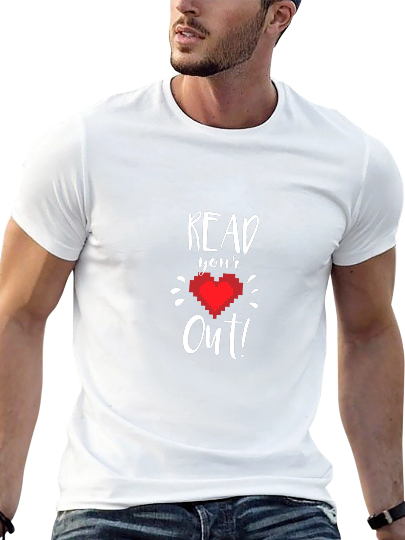 Read Your Heart Out T-Shirt - Pixel Heart Design
