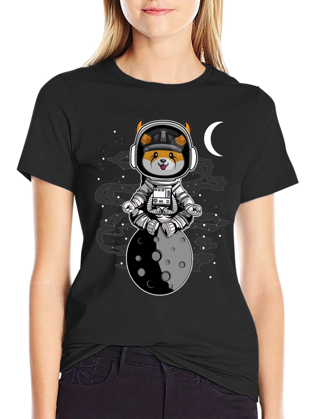Astronaut Dog Moon T-Shirt