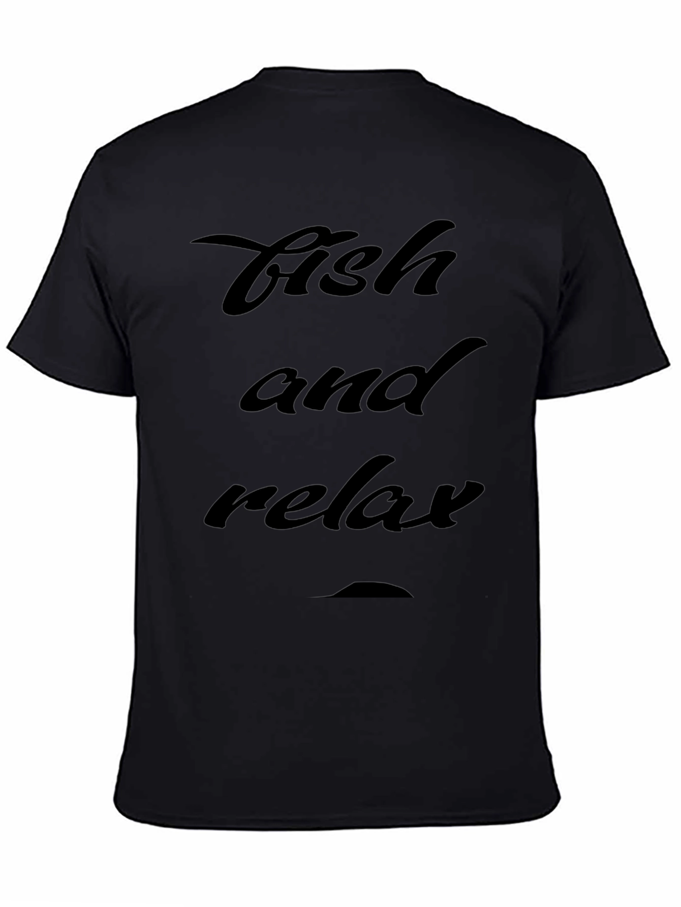 Fish and Relax Black Graphic Tee