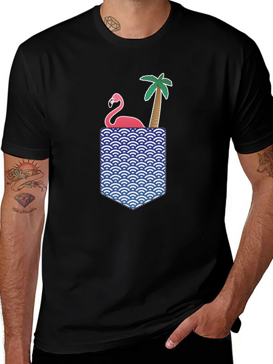 Flamingo Palm Pocket Graphic Tee
