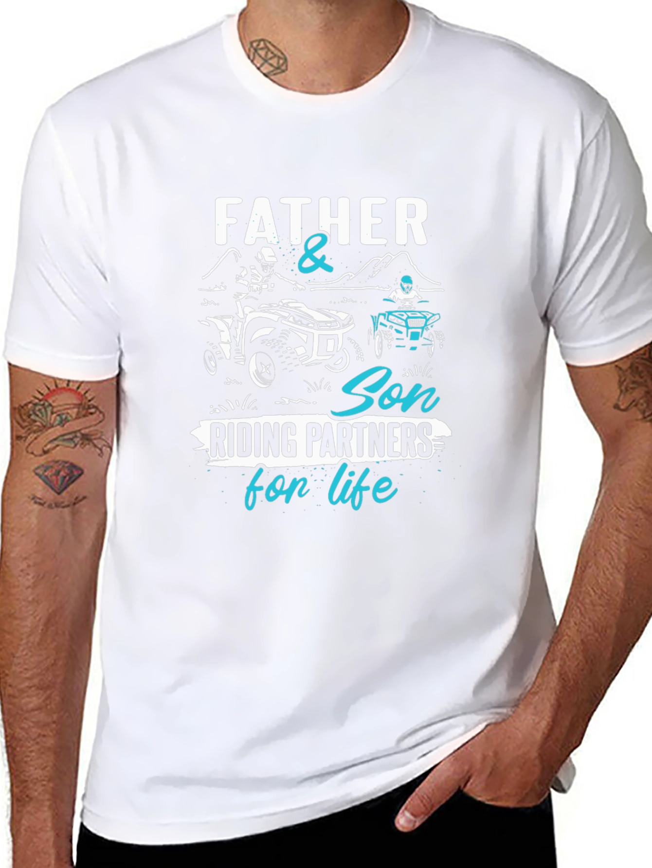 Father & Son Riding Partners T-Shirt - ATV Design