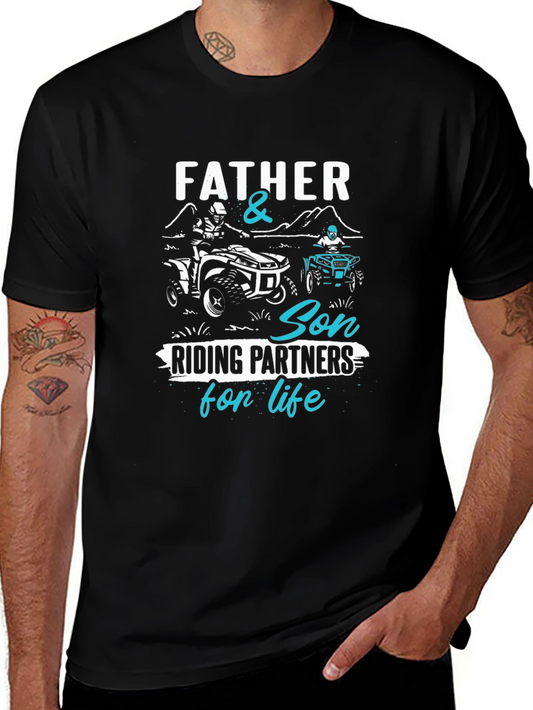 Father & Son Riding Partners T-Shirt - ATV Design