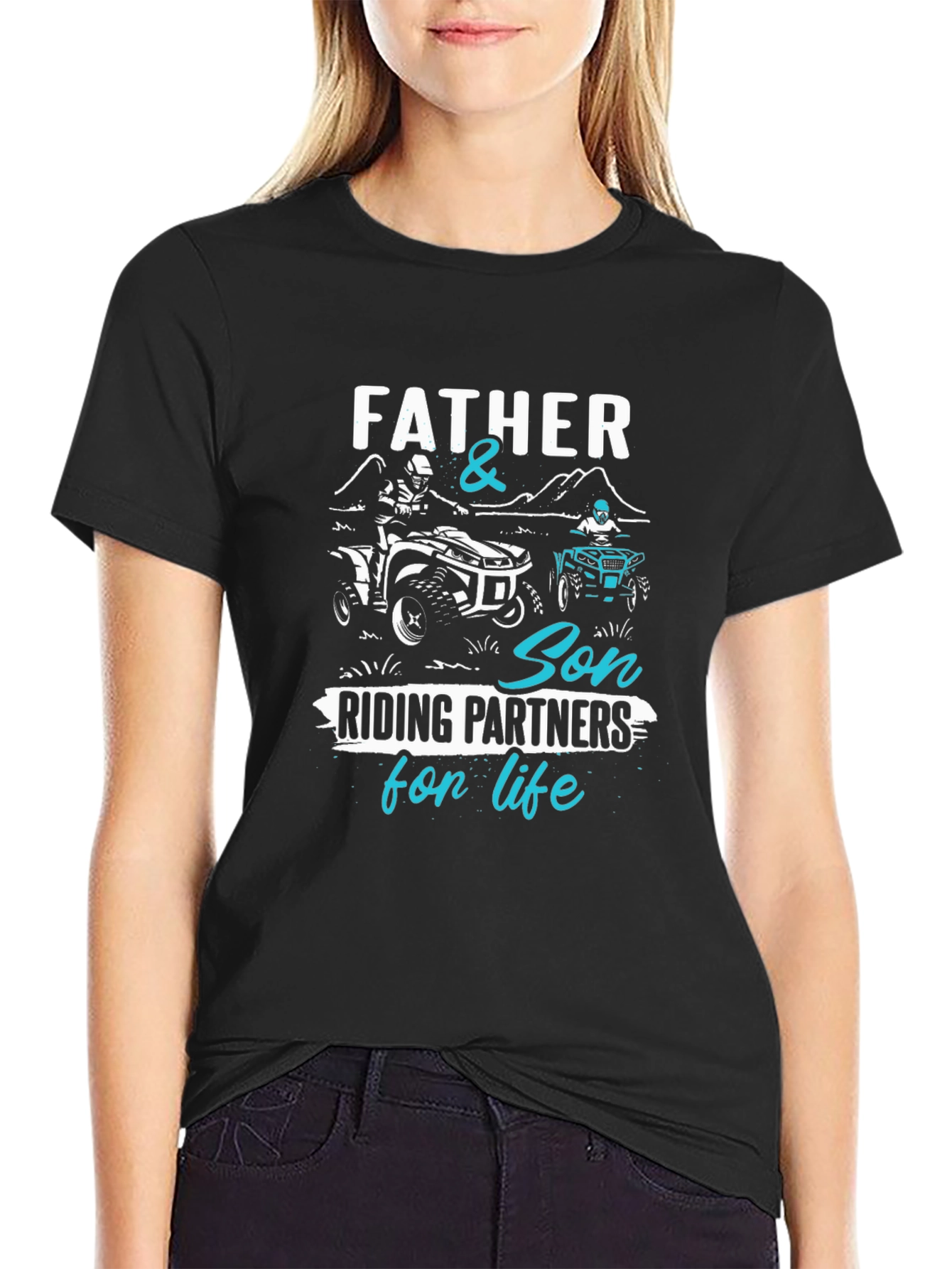 Father & Son Riding Partners T-Shirt - ATV Design