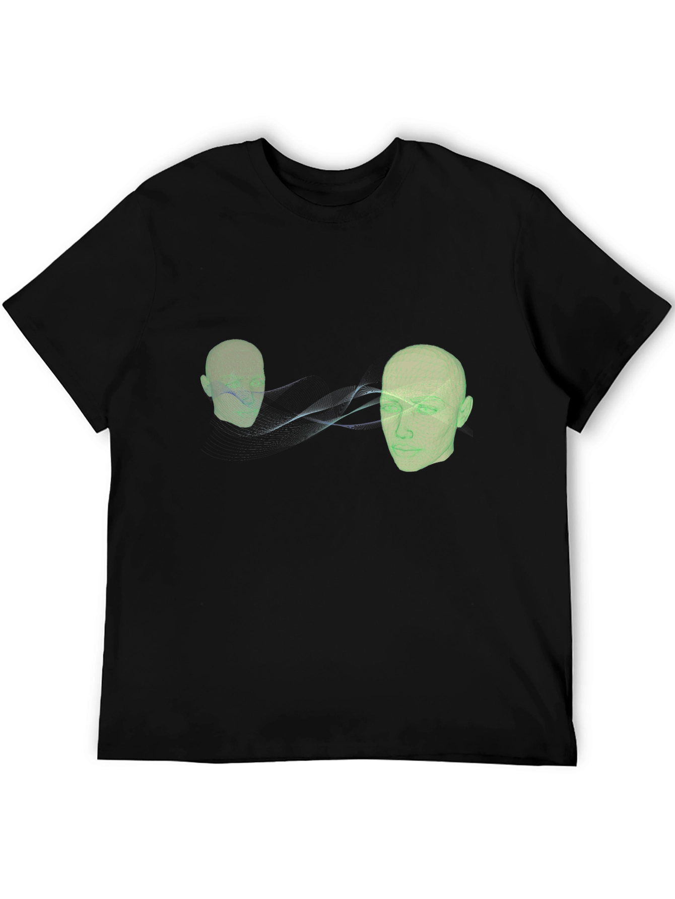 Abstract Head Connection Black T-Shirt