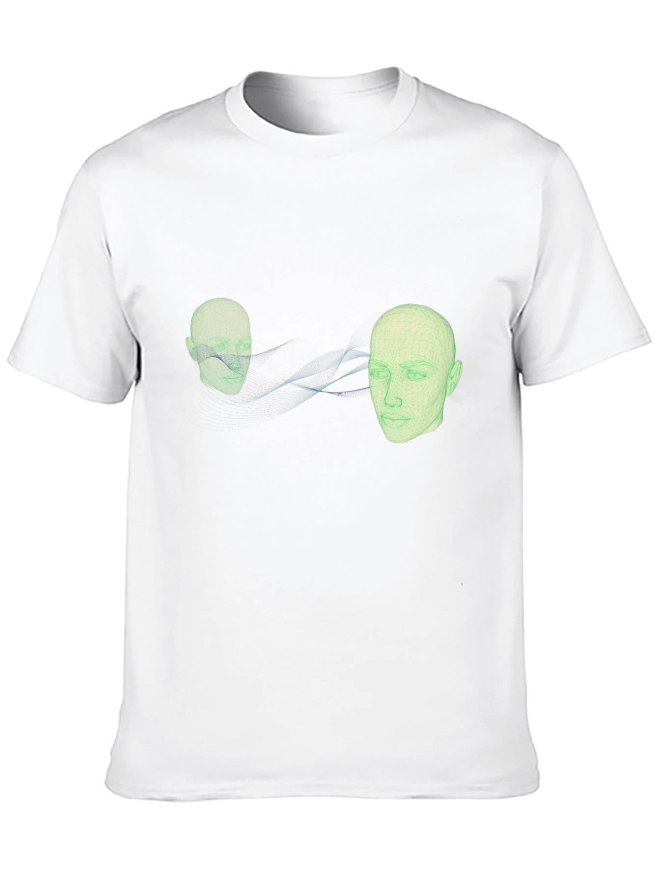 Abstract Head Connection Black T-Shirt