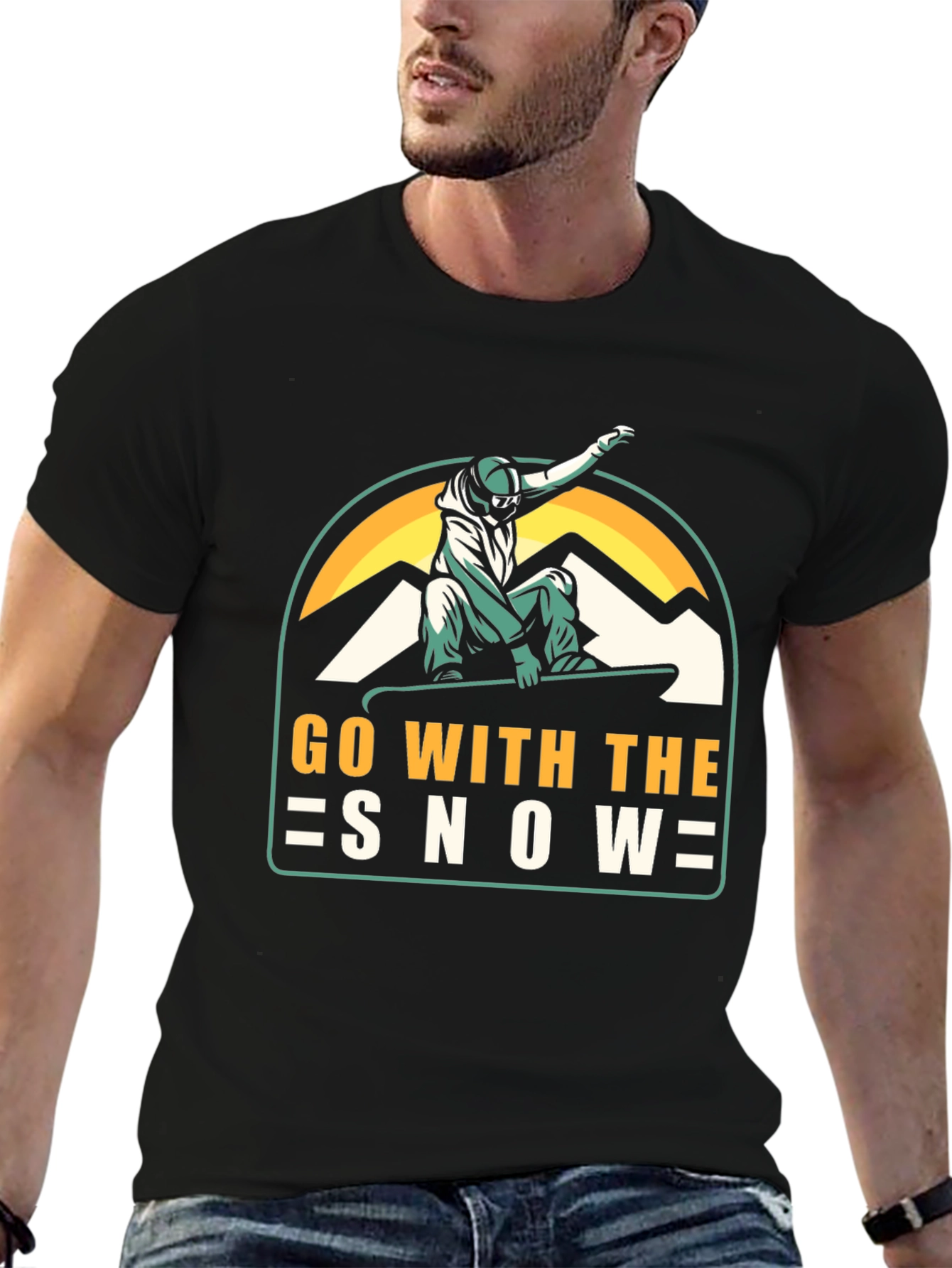 Go With The Snow T-Shirt - Snowboarding Design