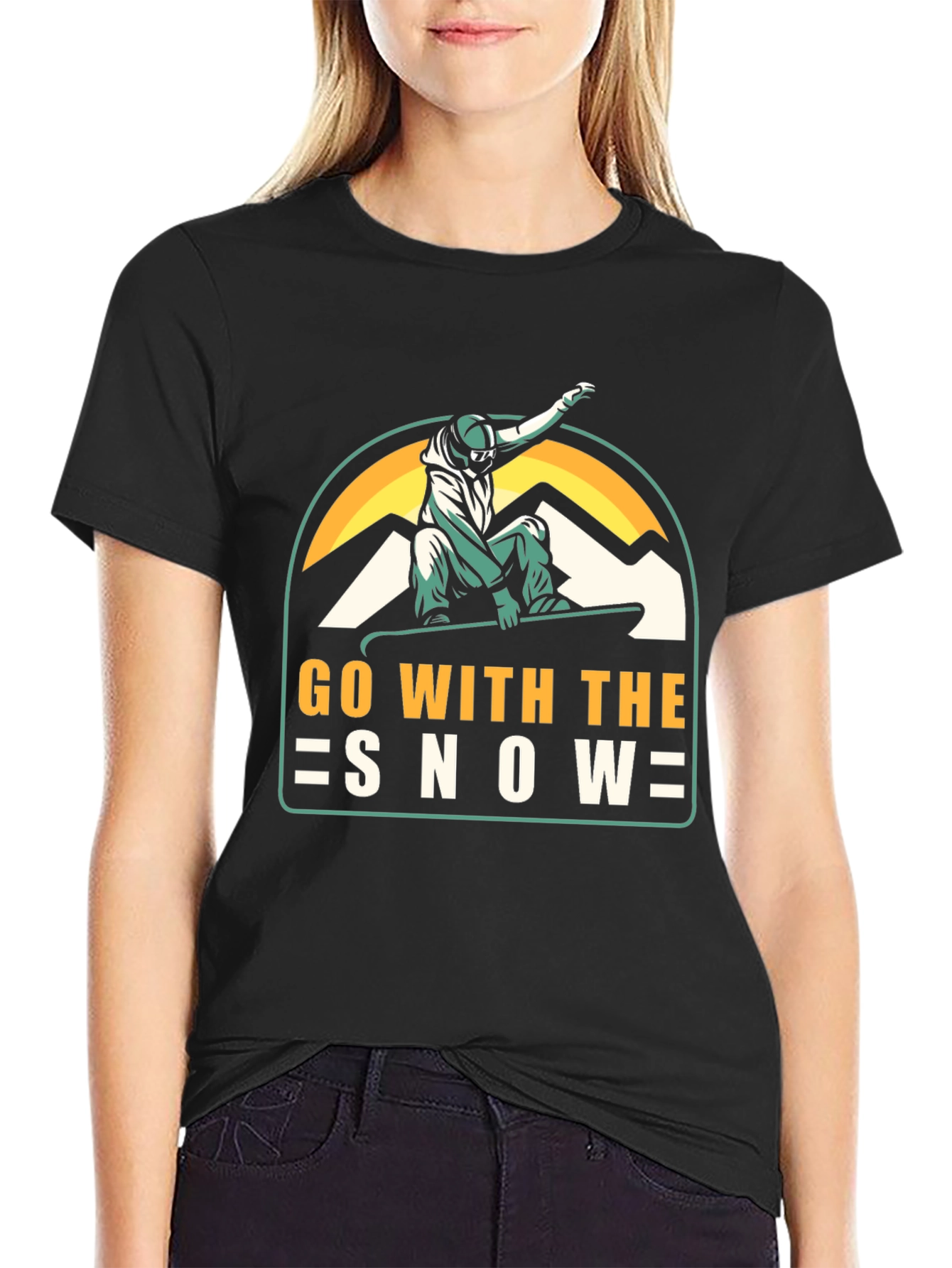 Go With The Snow T-Shirt - Snowboarding Design