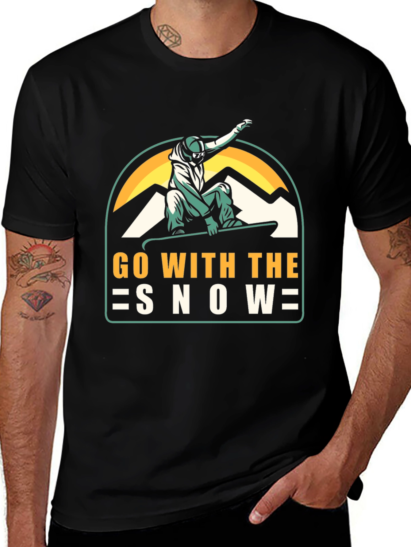Go With The Snow T-Shirt - Snowboarding Design