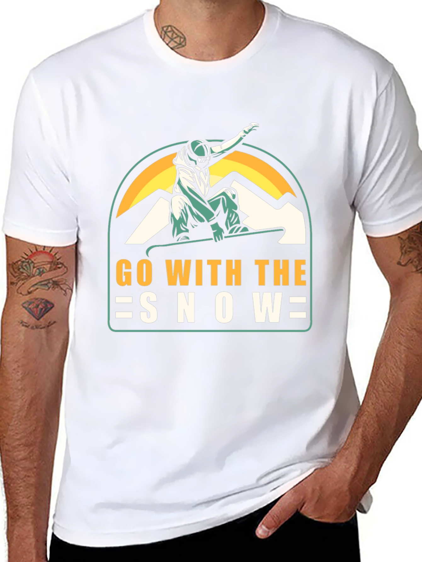 Go With The Snow T-Shirt - Snowboarding Design