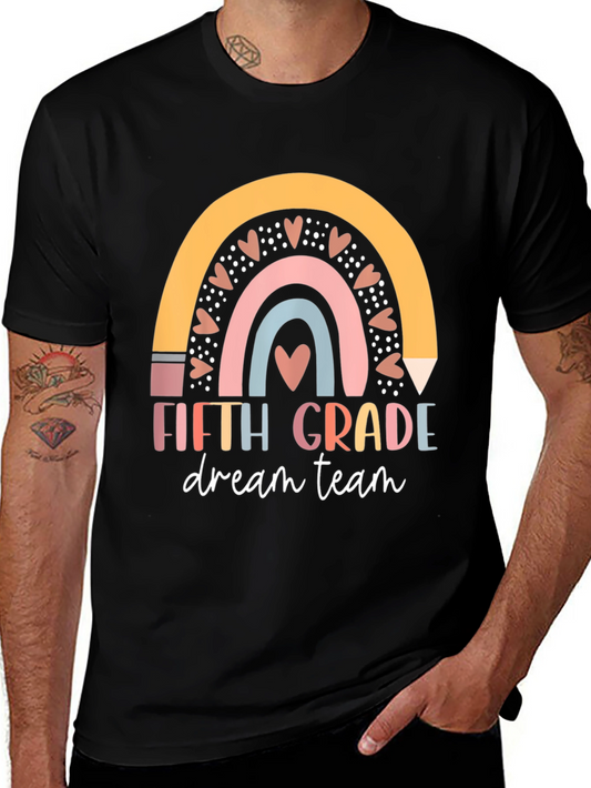 Fifth Grade Dream Team Teacher Rainbow Shirt