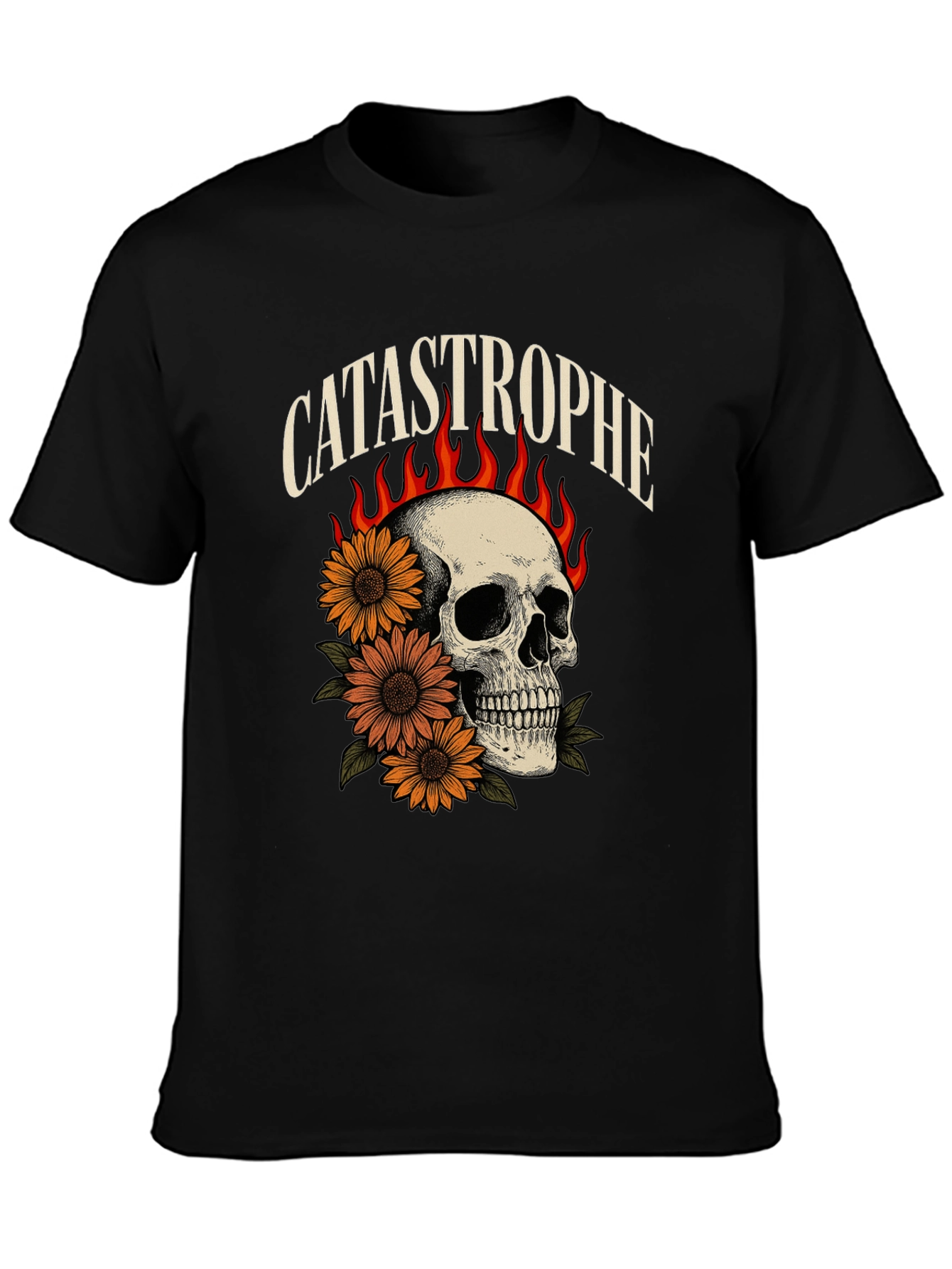 Catastrophe Skull & Sunflower Graphic Tee