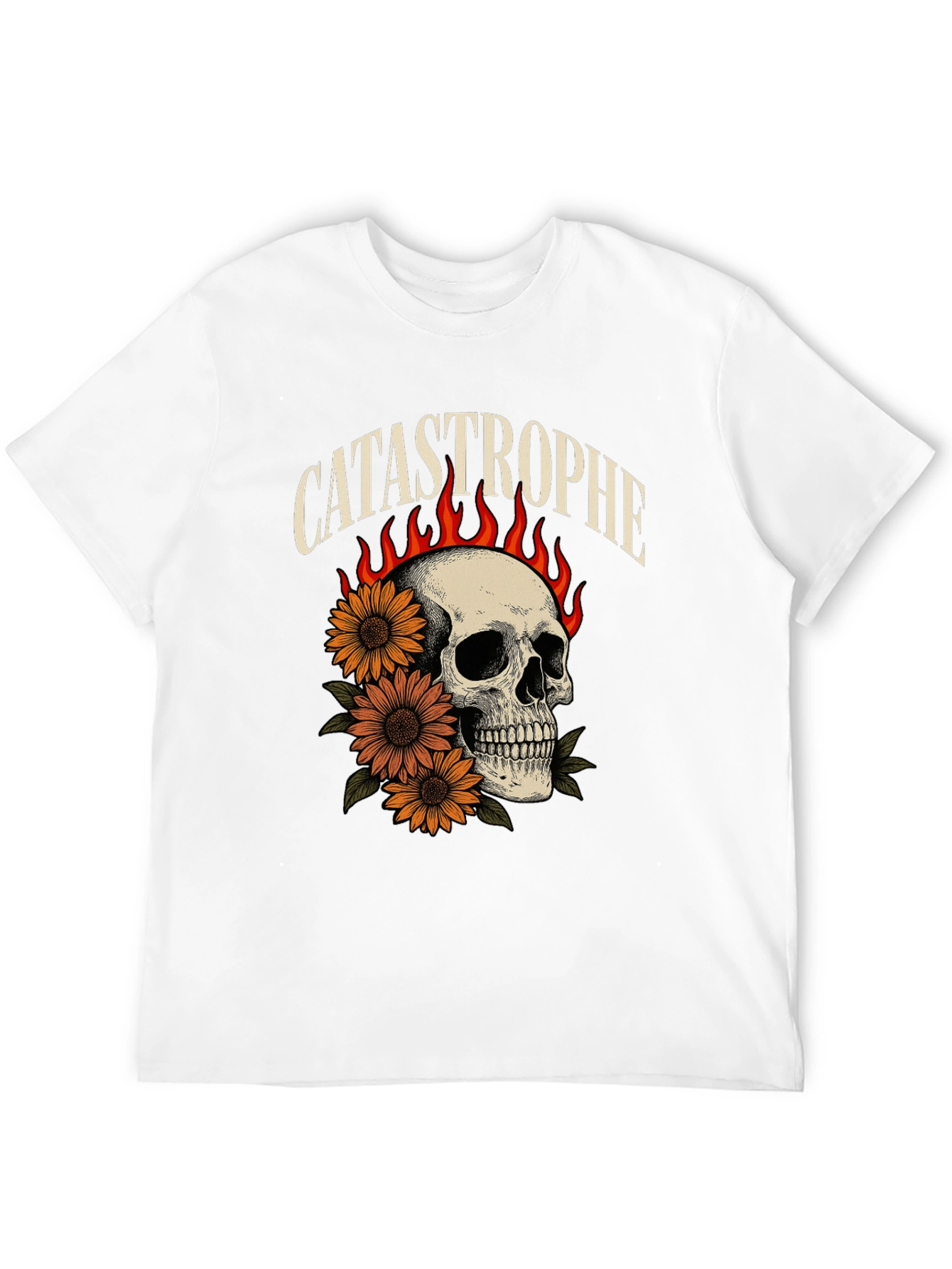 Catastrophe Skull & Sunflower Graphic Tee