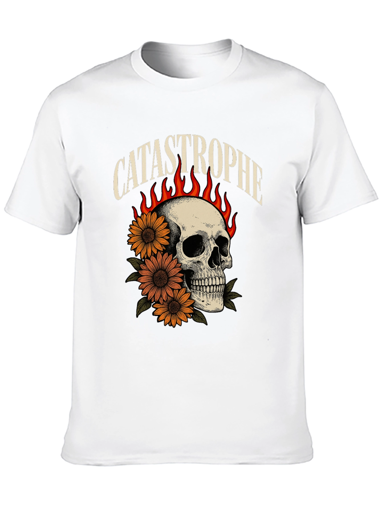Catastrophe Skull & Sunflower Graphic Tee