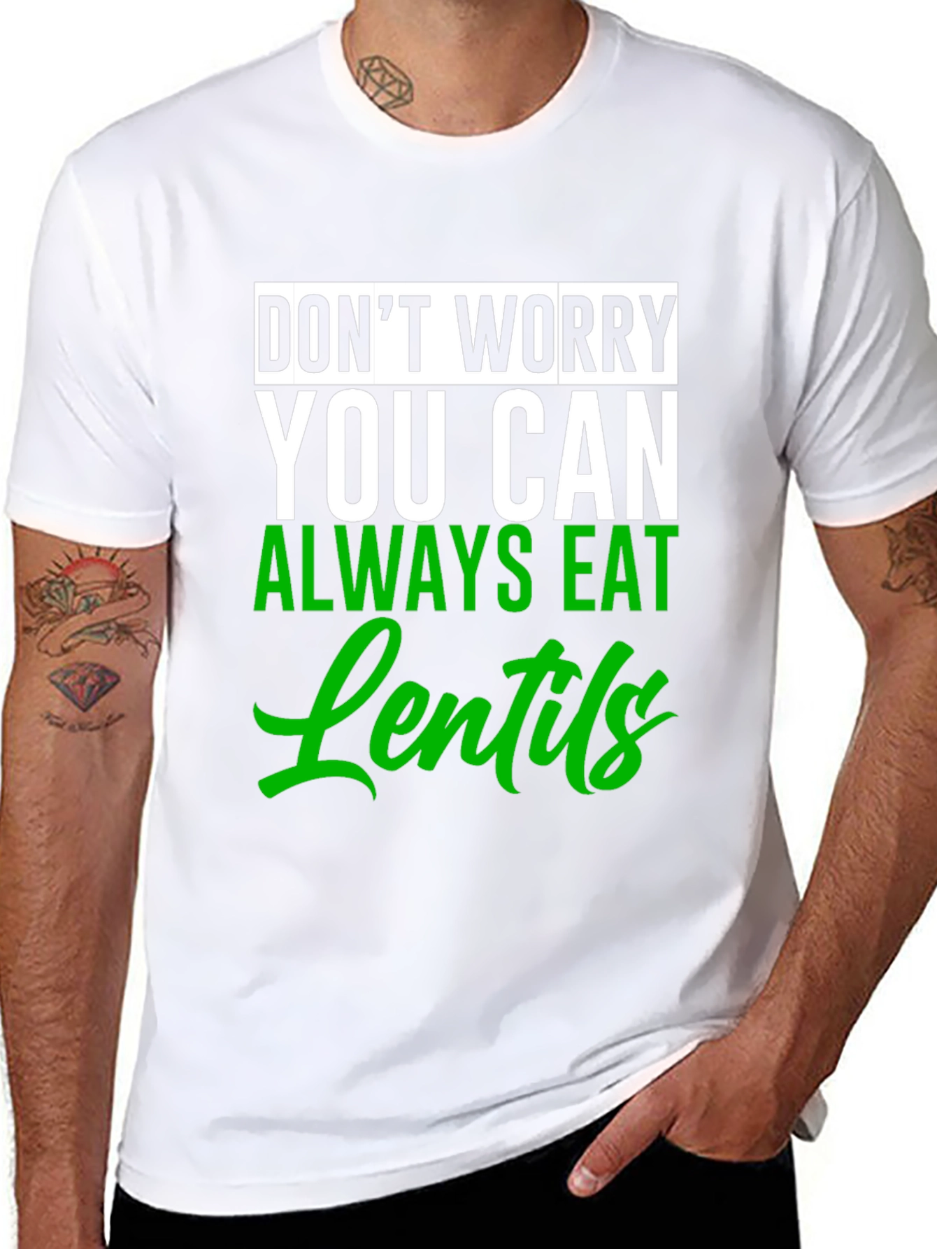 Eat Lentils Graphic Tee - Funny Vegan T-Shirt