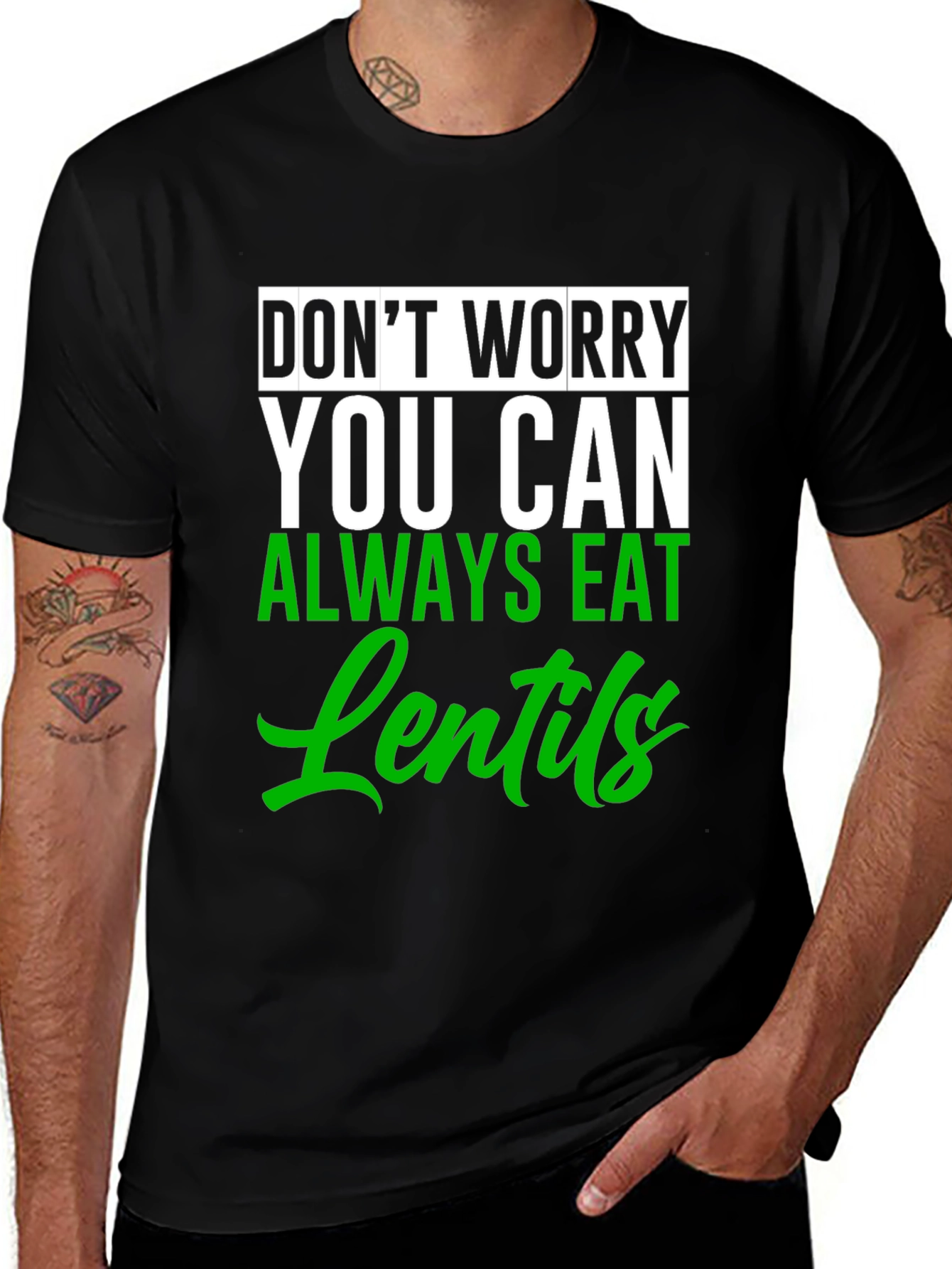 Eat Lentils Graphic Tee - Funny Vegan T-Shirt