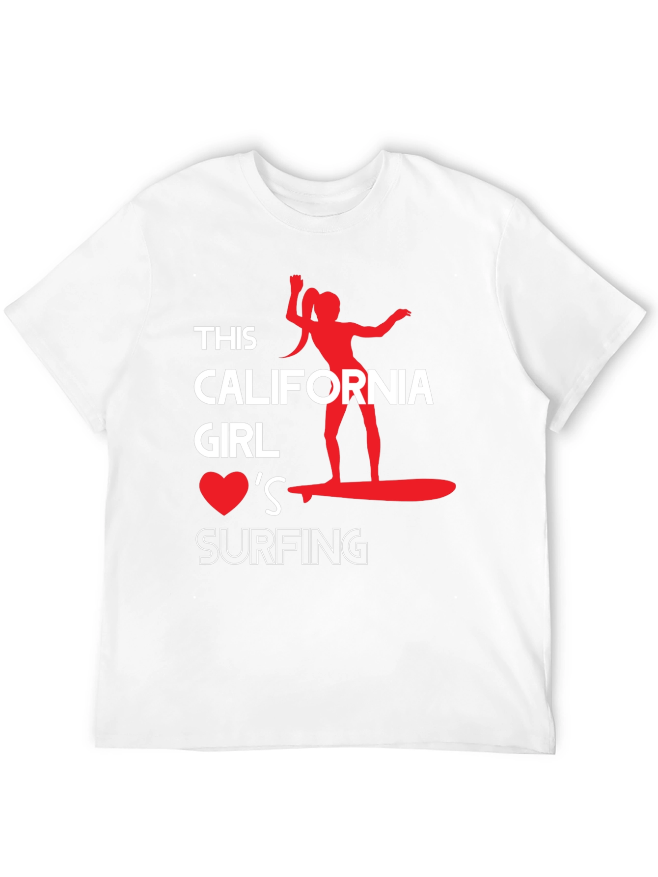 California Girl Surfing Graphic Tee - Black