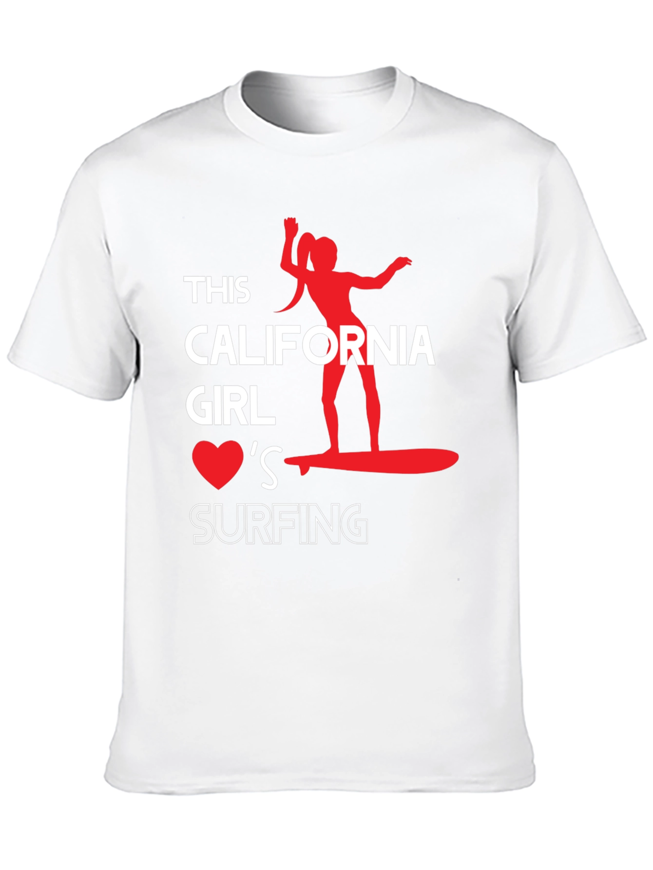 California Girl Surfing Graphic Tee - Black