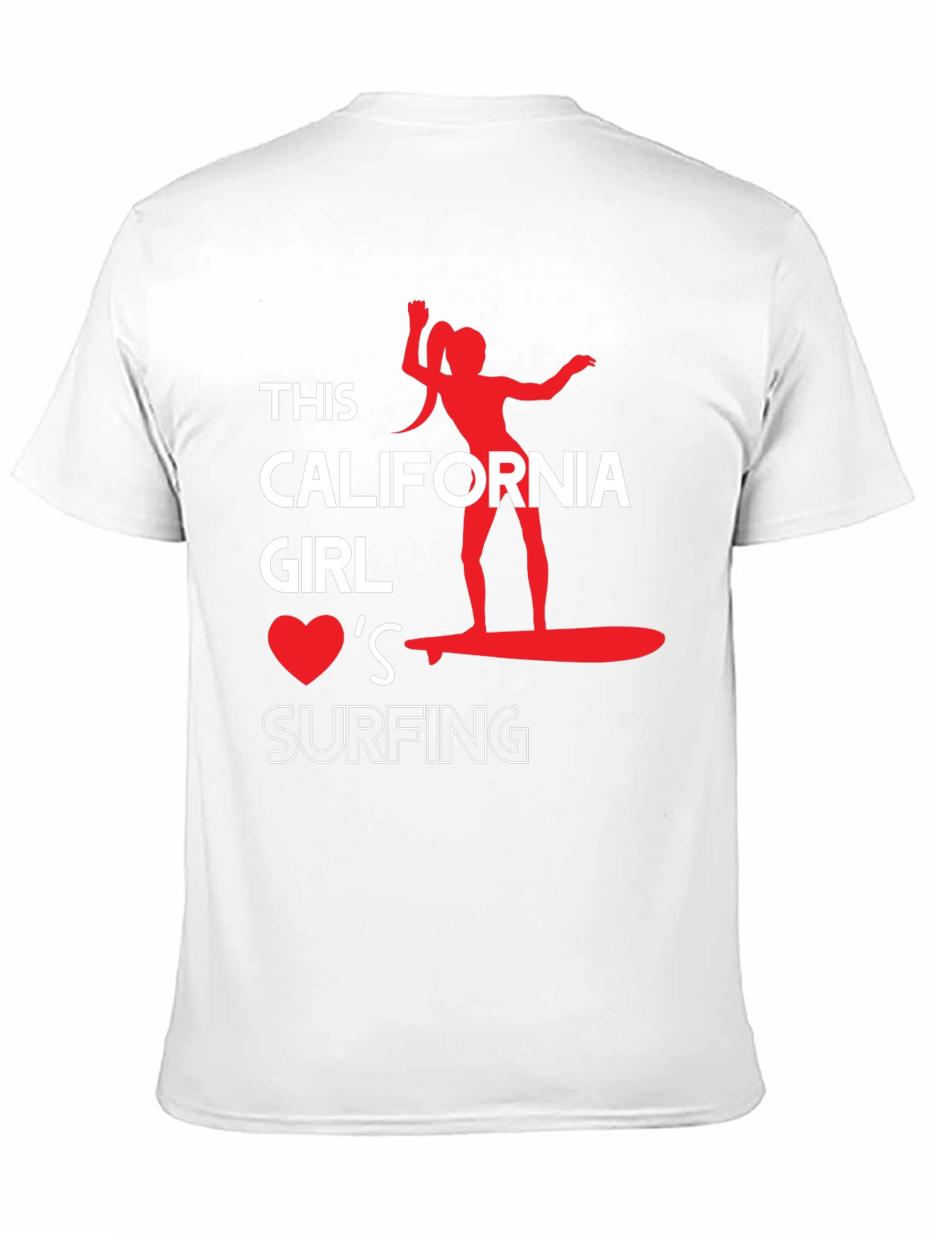 California Girl Surfing Graphic Tee - Black