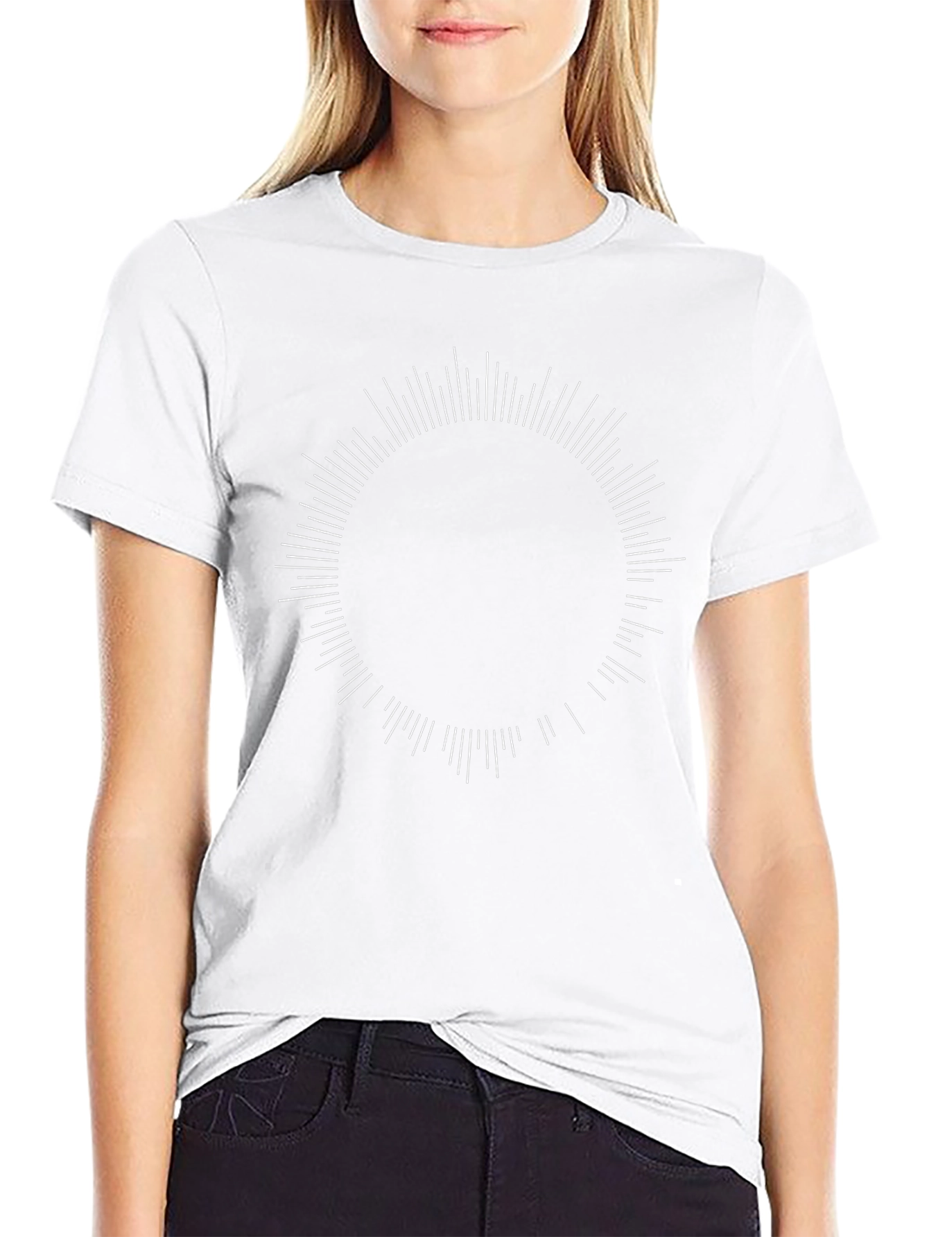 Minimalist Graphic Tee - Circle Burst Design