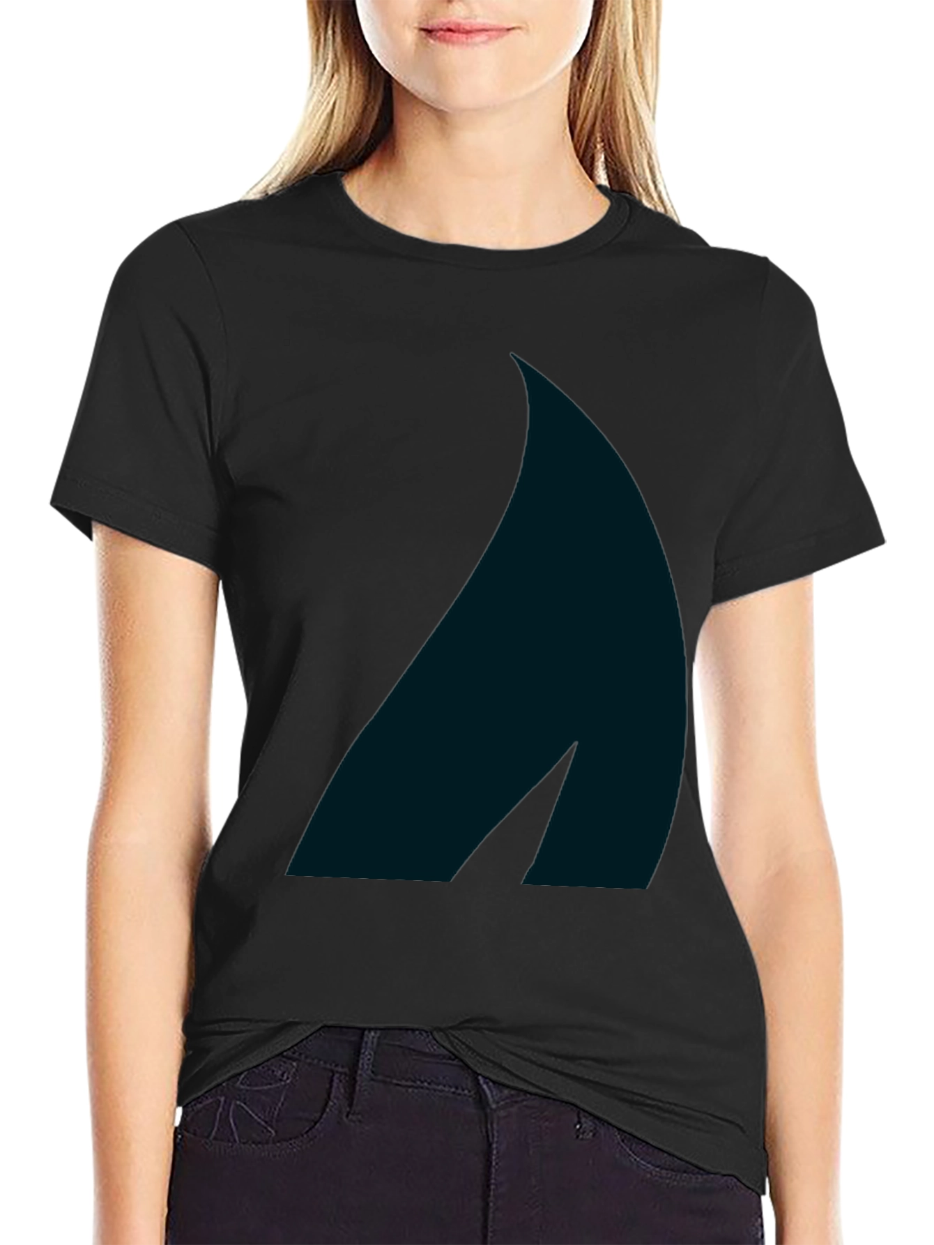 Stylish Black Tee with Abstract Graphic Print