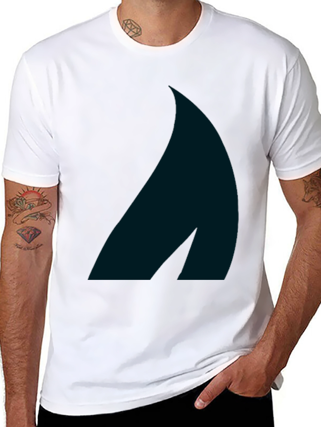 Stylish Black Tee with Abstract Graphic Print