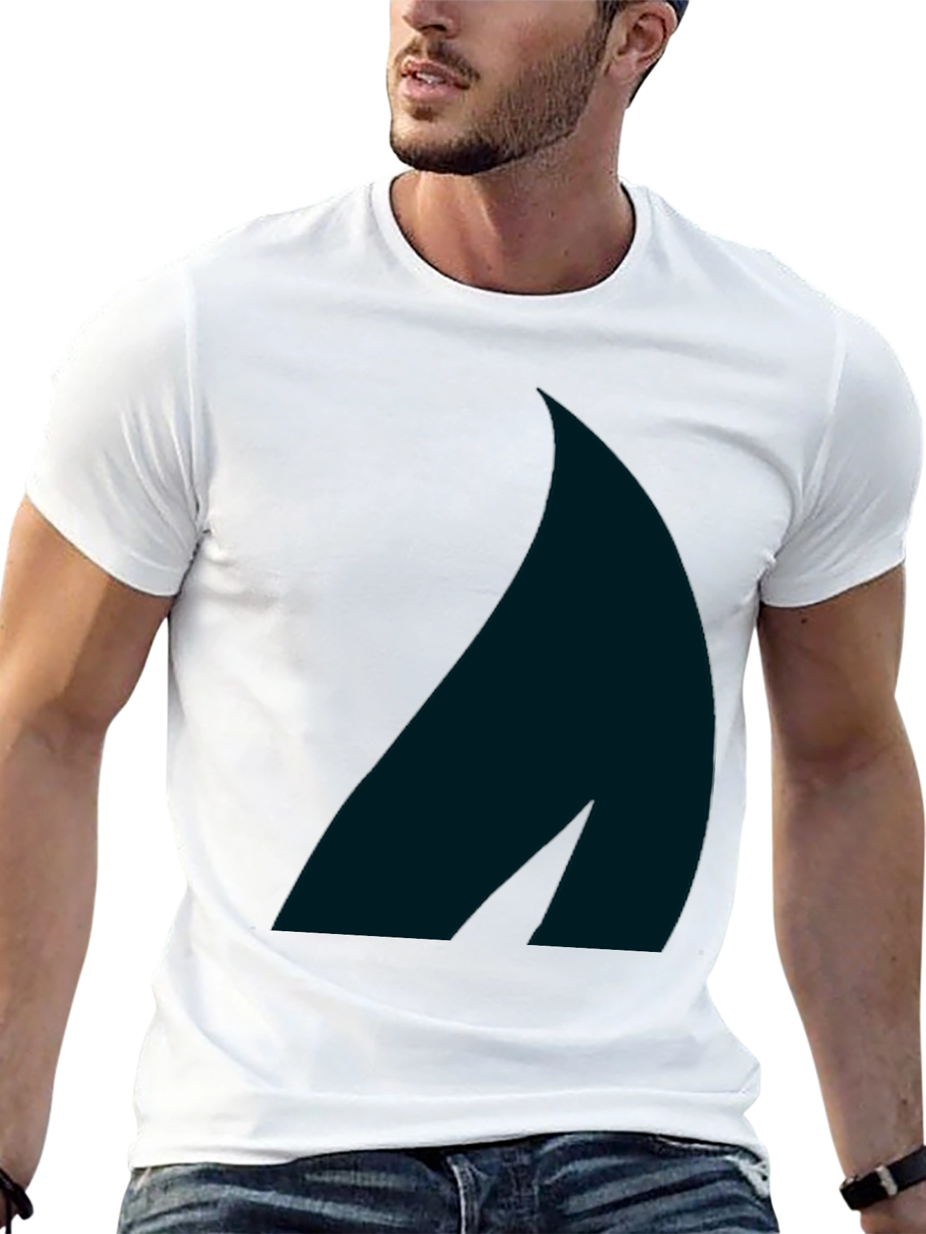 Stylish Black Tee with Abstract Graphic Print