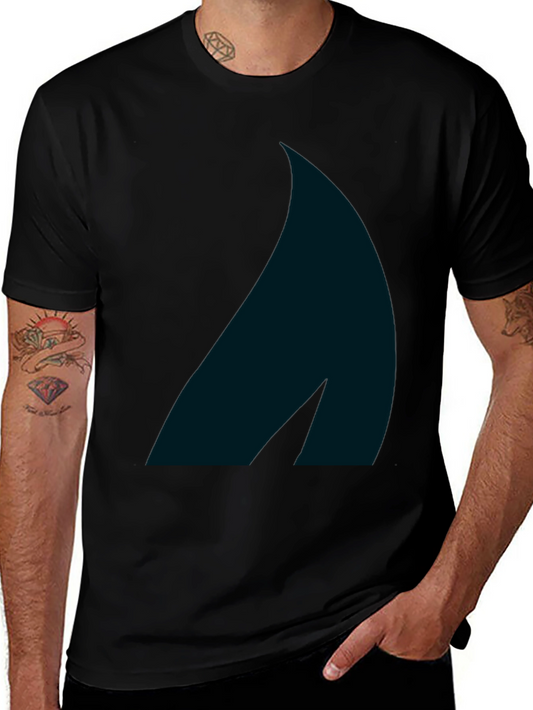 Stylish Black Tee with Abstract Graphic Print