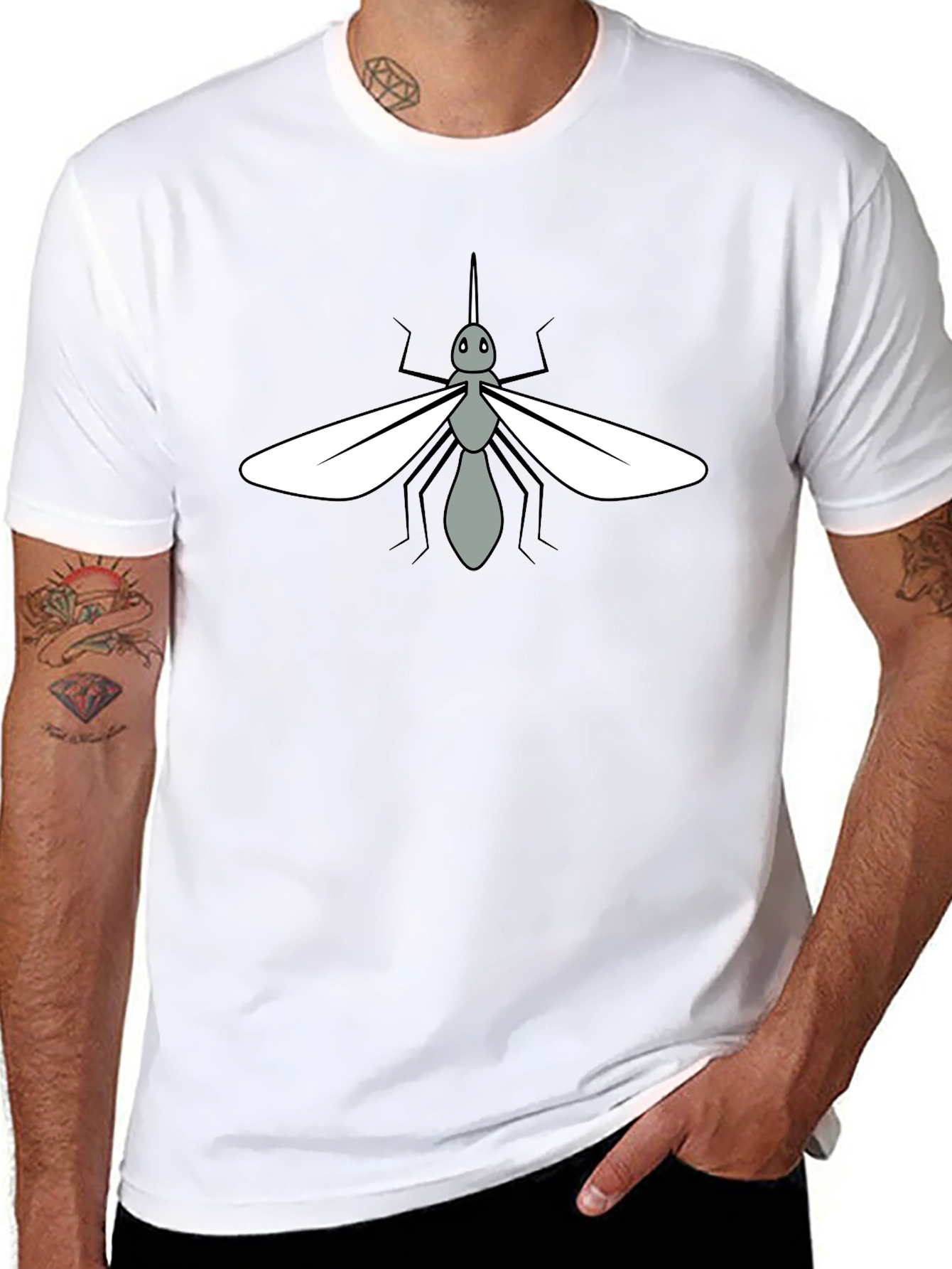 Mosquito Graphic Tee - Soft Black Cotton T-Shirt