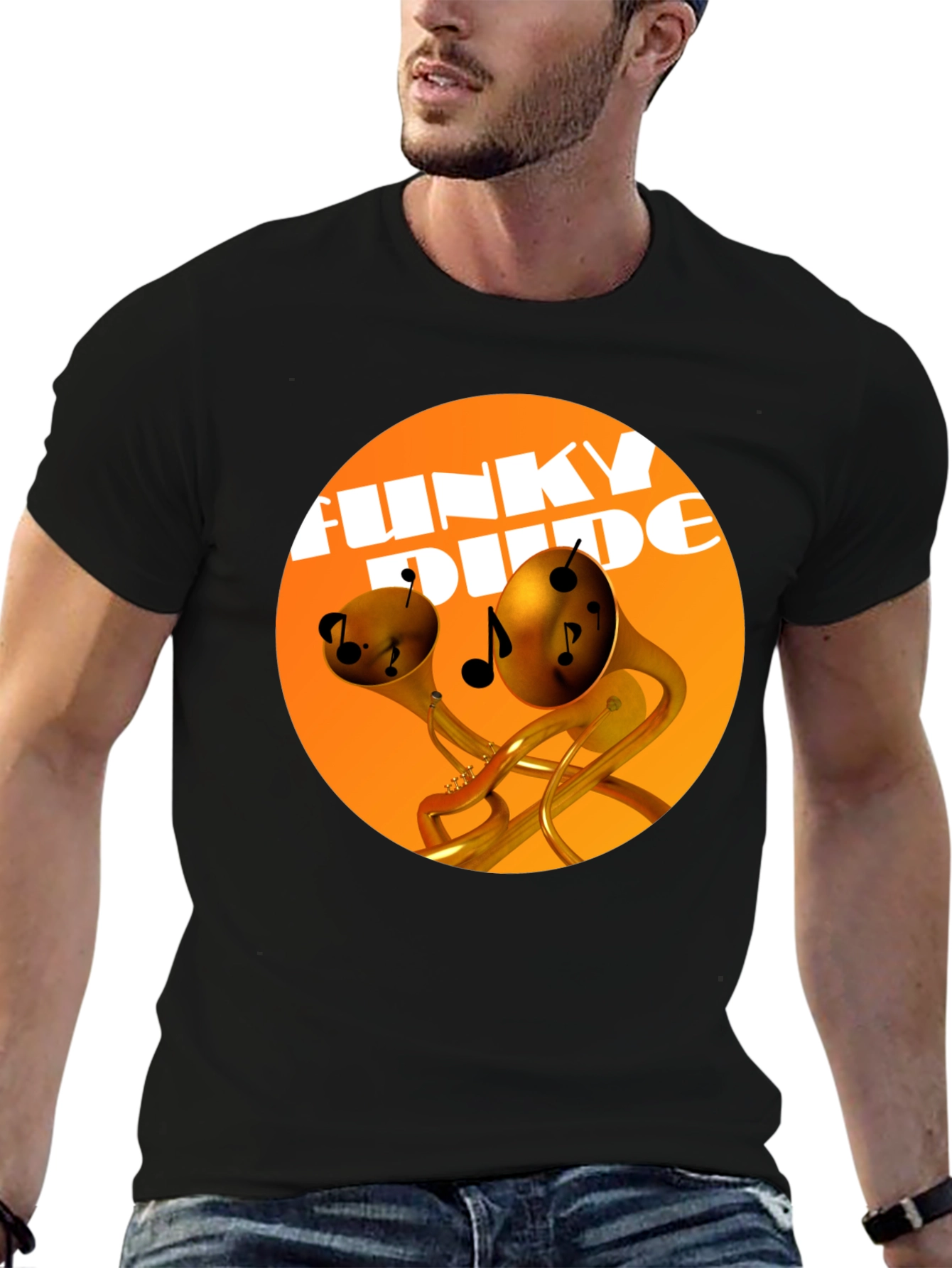 Funky Dude Music T-Shirt - Black