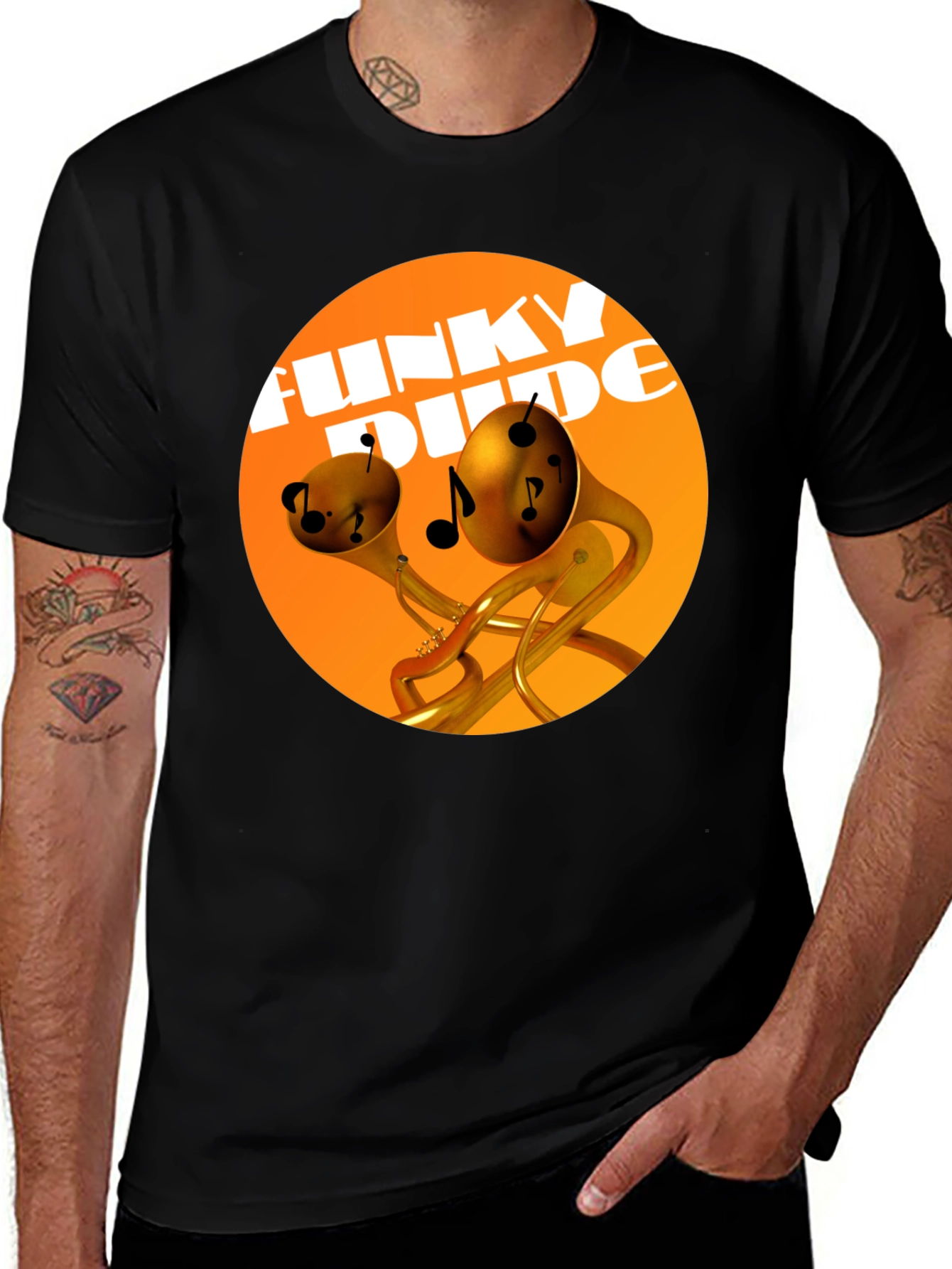 Funky Dude Music T-Shirt - Black